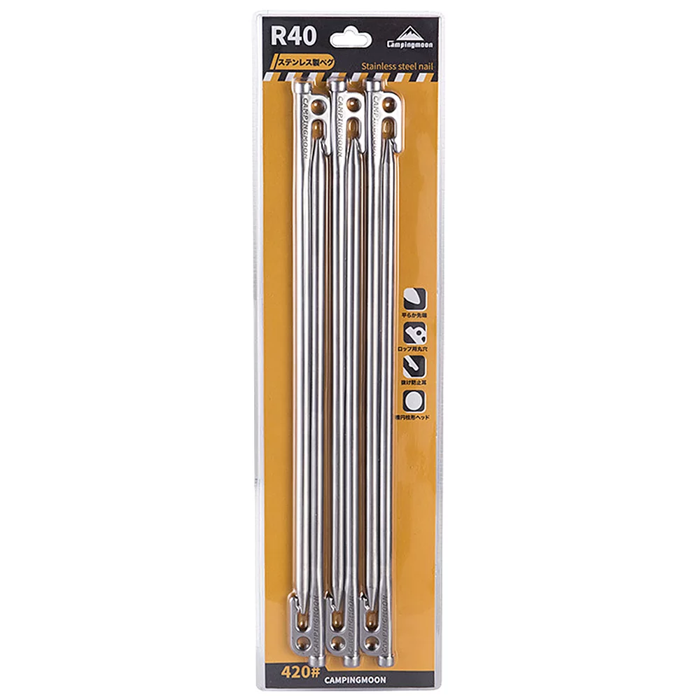 6588 Heavy Duty Steel Tent Stakes Pegs with Hook and Hole Design for Backpacking Camping Tent Canopy