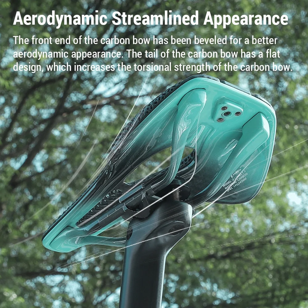 Lixada 3D Carbon Fiber Bike Saddle Ultralight Breathable Road Seat