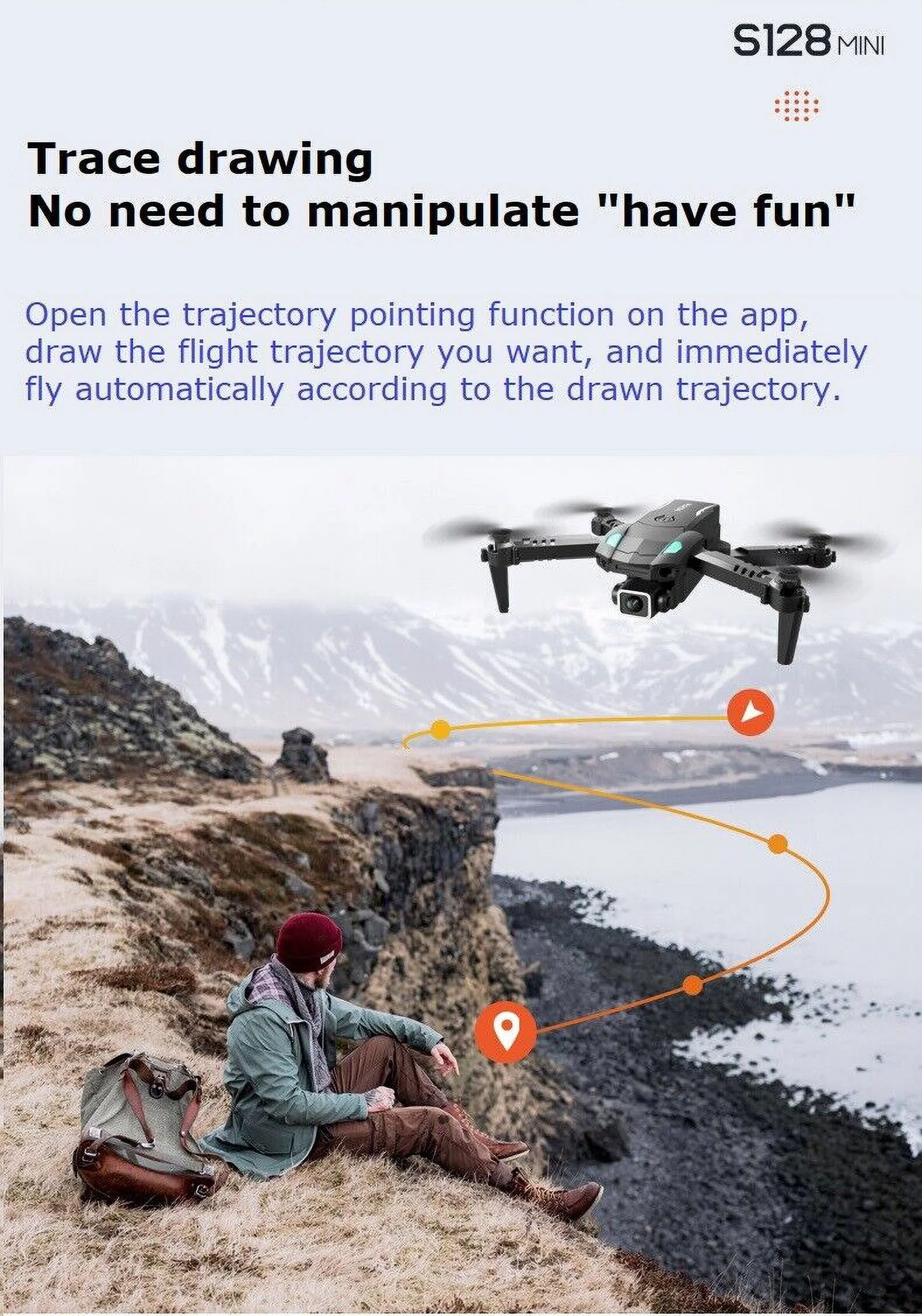 Jahy2Tech Mini Foldable RC Camera Drone Quadcopter, HD Dual Camera Toy Gift, 2 Batteries, Easy Flight