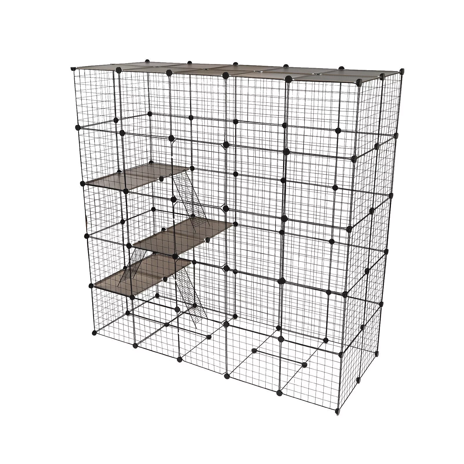 MIDUO Cat Cage 5 Tier Indoor Cat Enclosures DIY Play Enclosures For 1-4 Cats