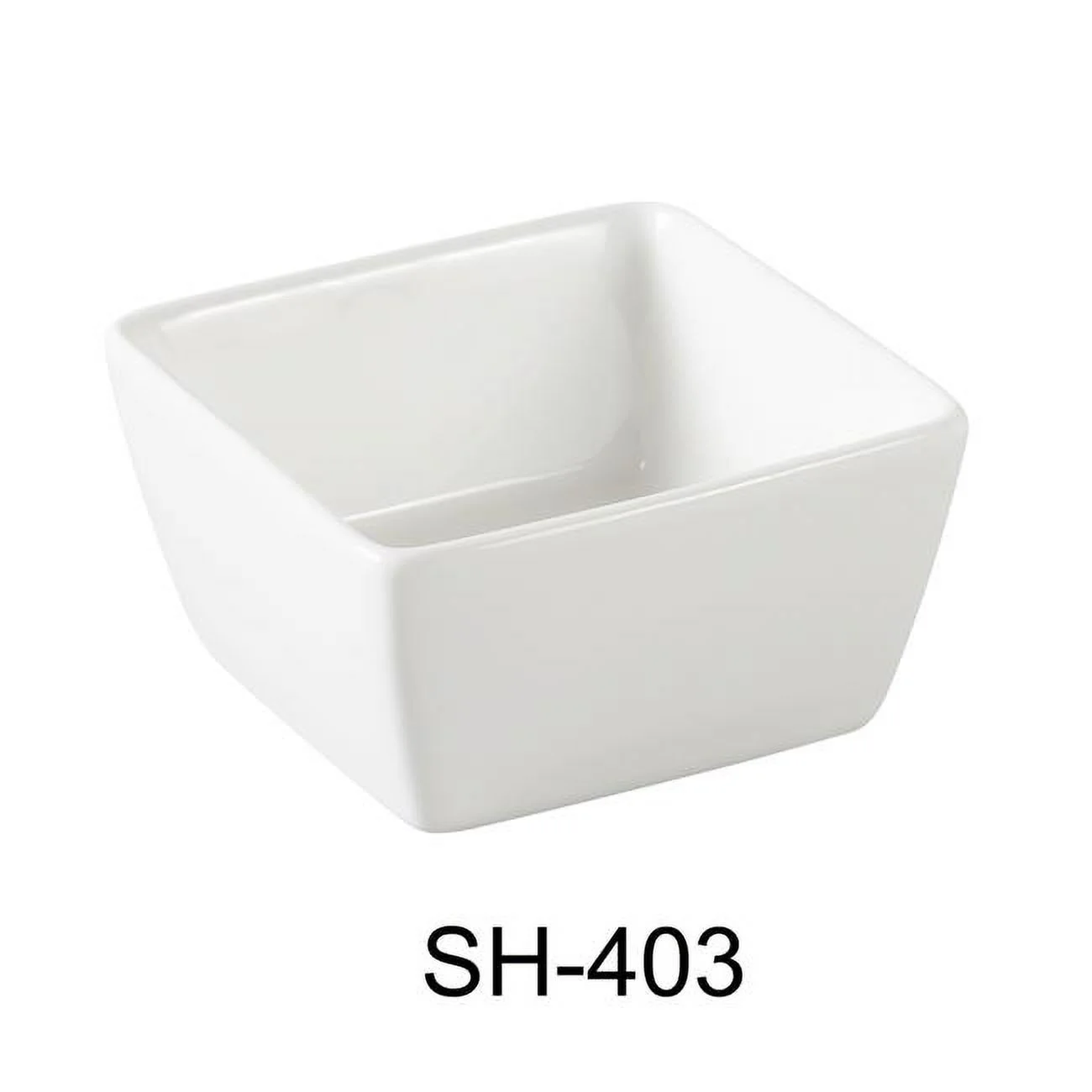 Yanco SH-403 3 in. Porcelain Square Sauce Dish, Bone White - 4 oz - Pack of 48