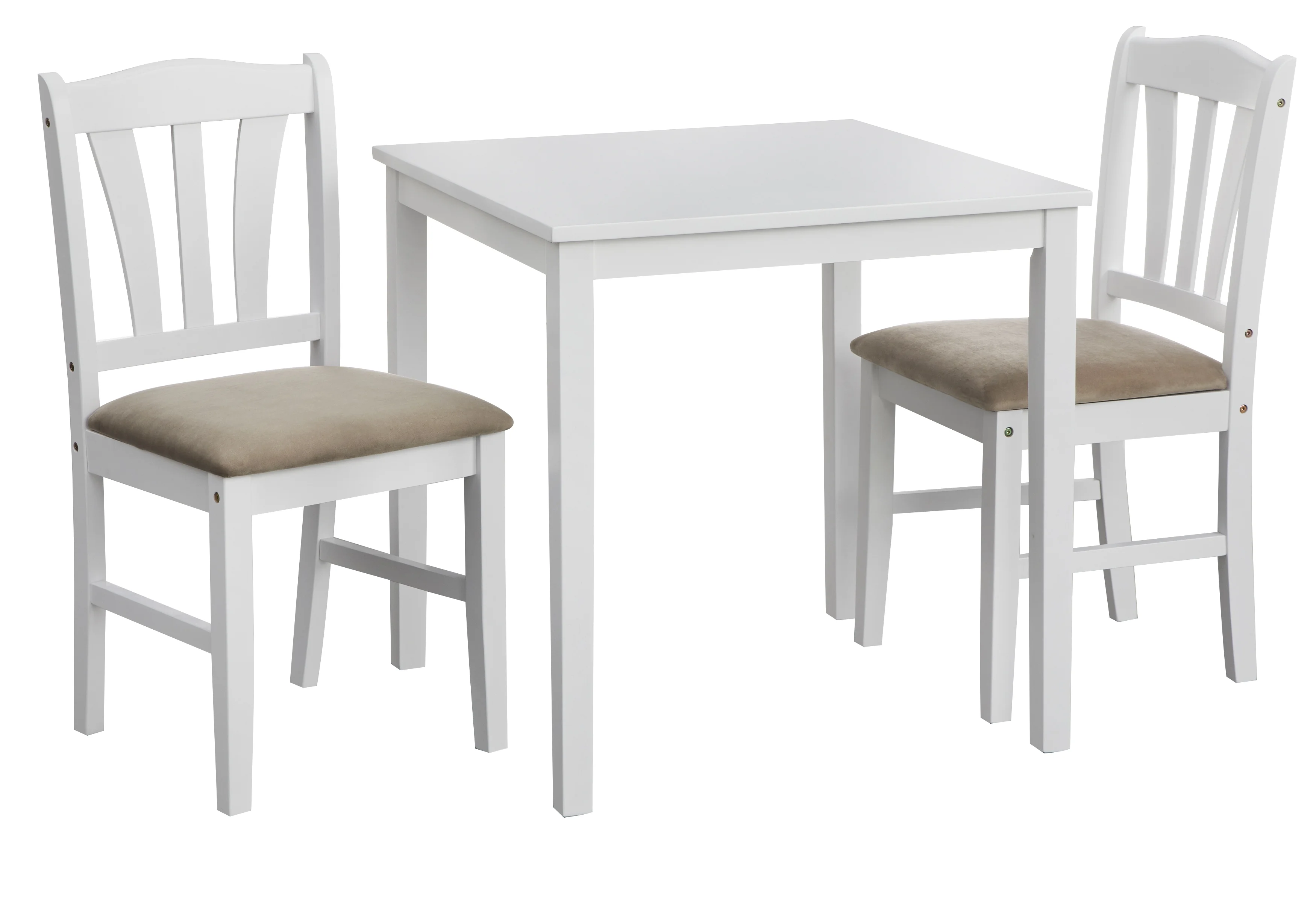 TMS Metropolitan 3-Piece Indoor Wood Dining Set with Table and Chairs, White/Beige