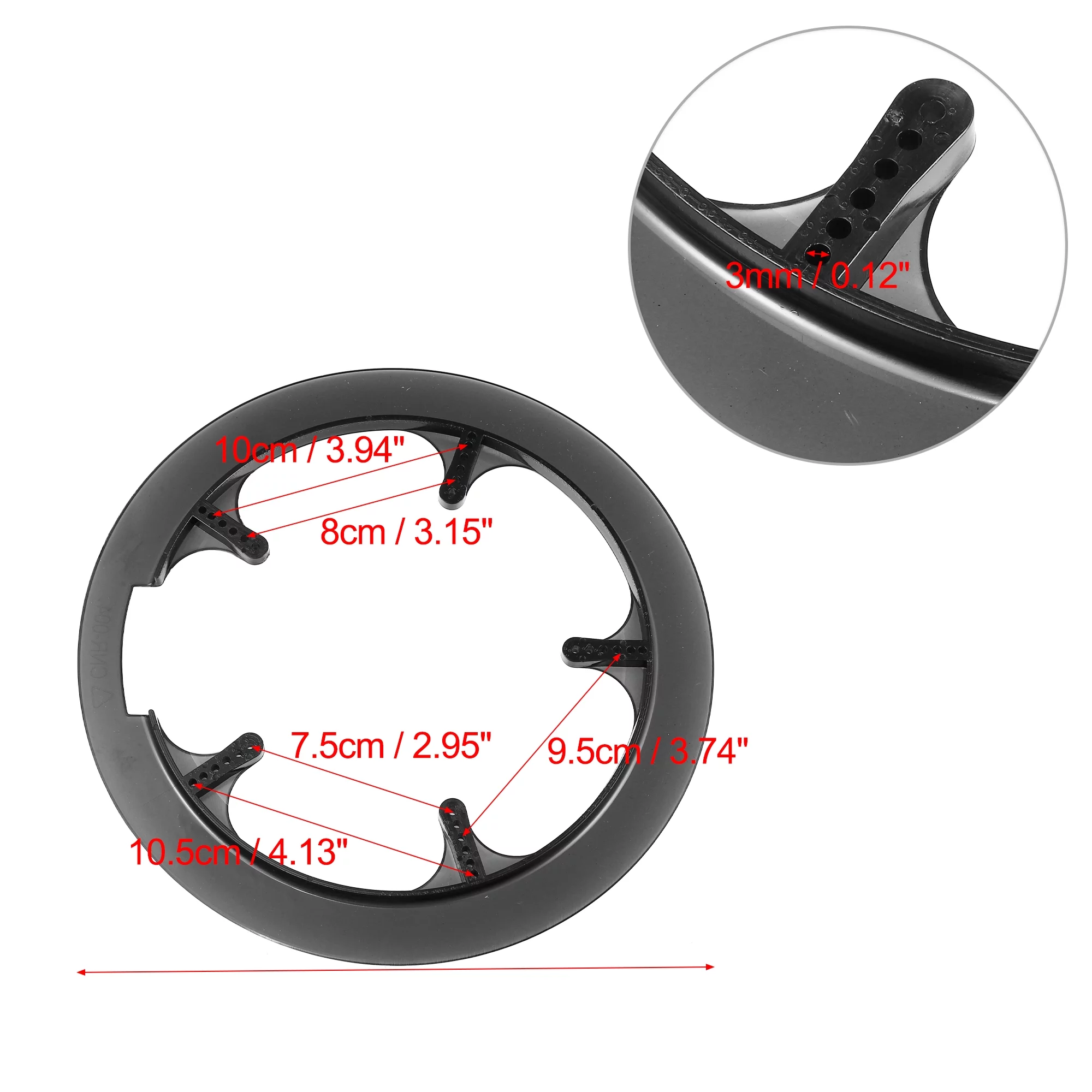 Unique Bargains 2 Pcs 6.5cm 5 Holes Bicycle Bike Crankset Chain Wheel Cover Protection Chain Wheel Protective Black