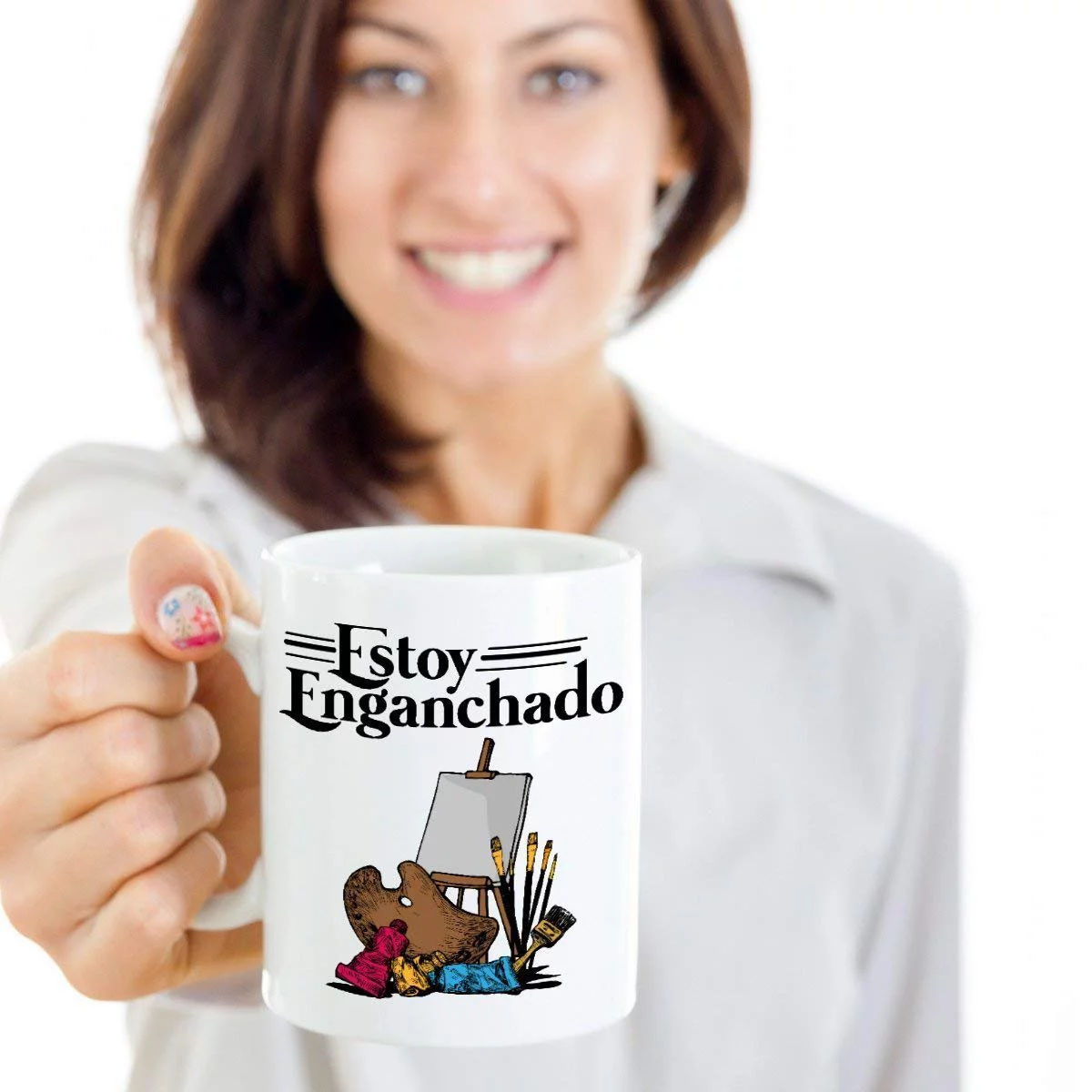 Vintage Estoy Enganchado Painting Mexican Style Painters' Palette Coffee & Tea Gift Mug Stuff For Spanish Speaking Hispanic Men & Women