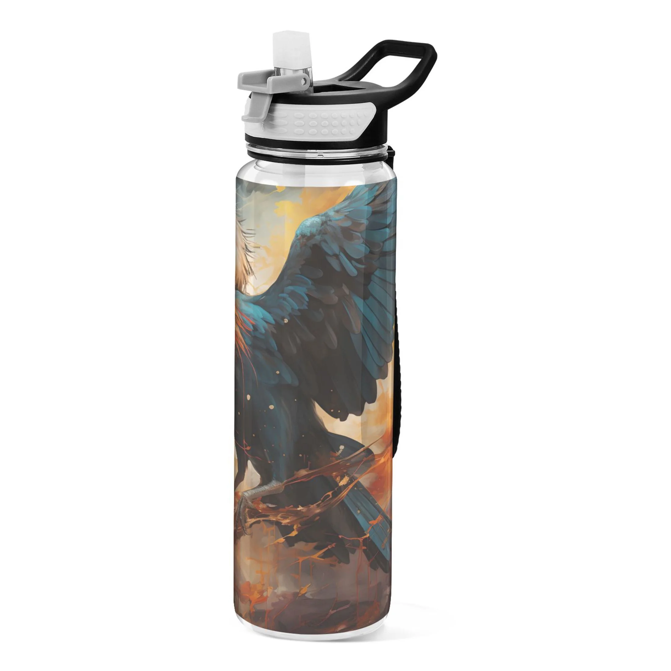 Cool Crane 32oz Water Bottles with Straw Tritan Leakproof Sports Bottle BPA Free Clear for Fitness Gym Swimming Cycling