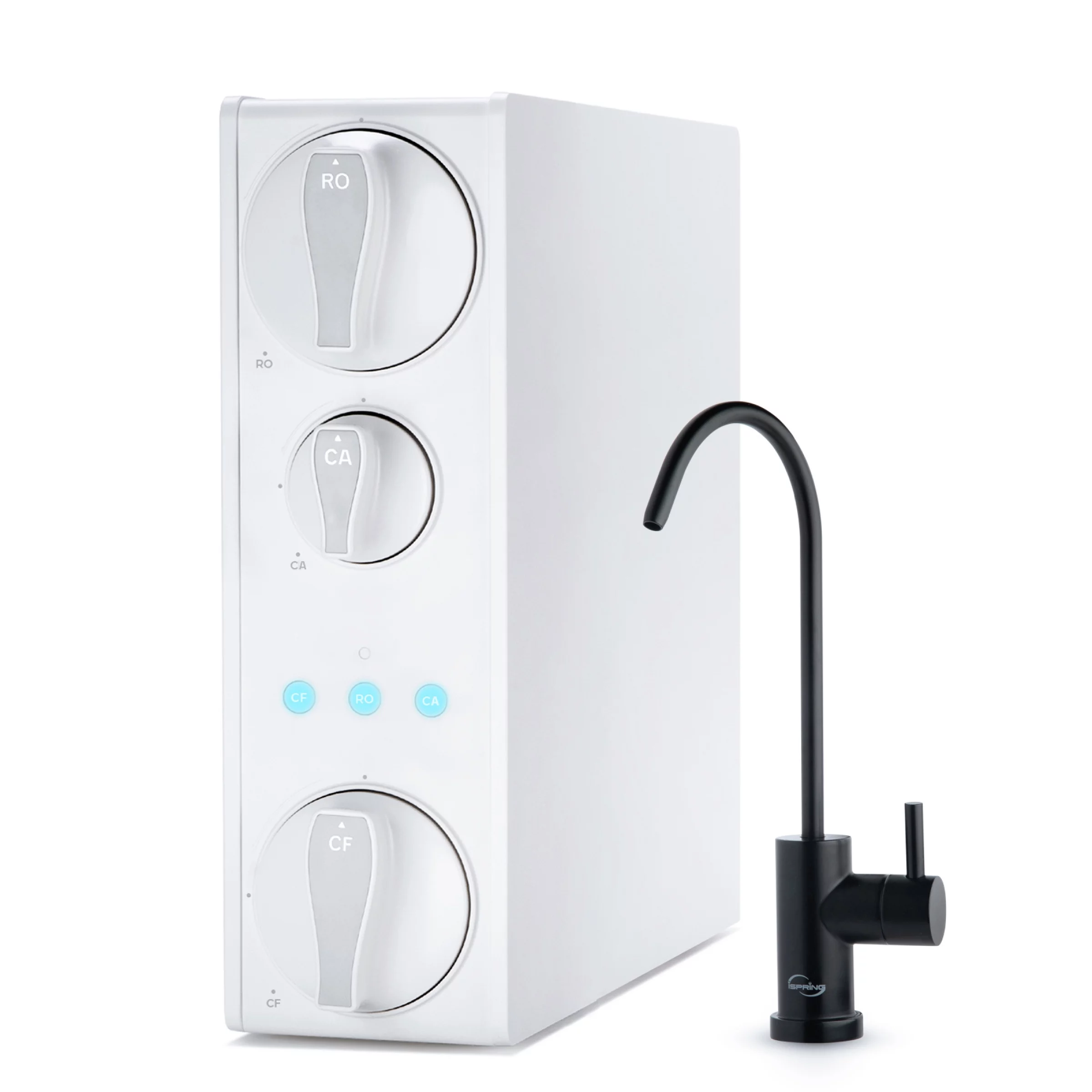 iSpring RO500AK-ORB Tankless RO Reverse Osmosis Water Filtration System, 500 GPD Fast Flow with Natural pH Alkaline Remineralization, Oil Rubbed Black Faucet, 2:1 Pure to Drain Ratio, White