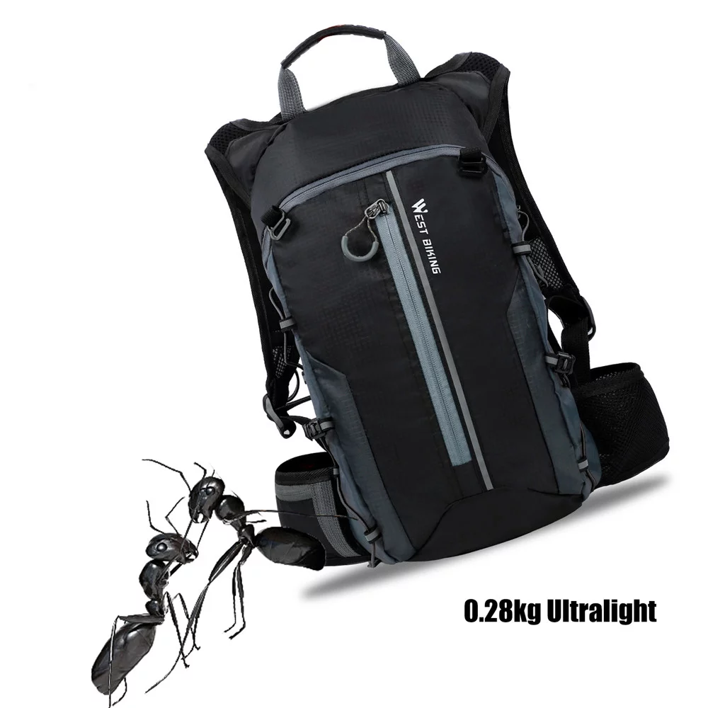 ammoon Cycling Backpack, Black Green Waterproof Bag with Breathable Design, 10L Ultralight Bike Water Bag