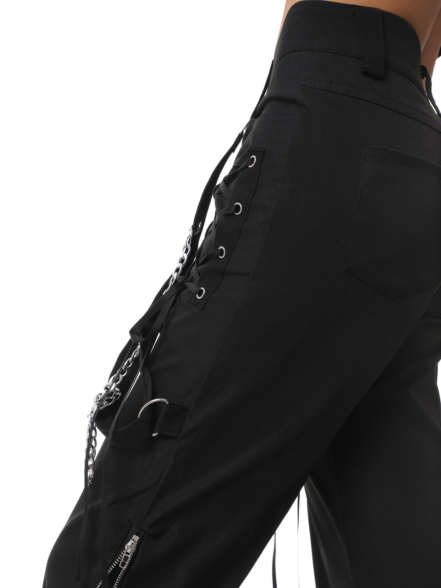 Musuos Women Y2K High Waisted Flare Pants Gothic Baggy Denim Pants Loose Casual Pants Trousers