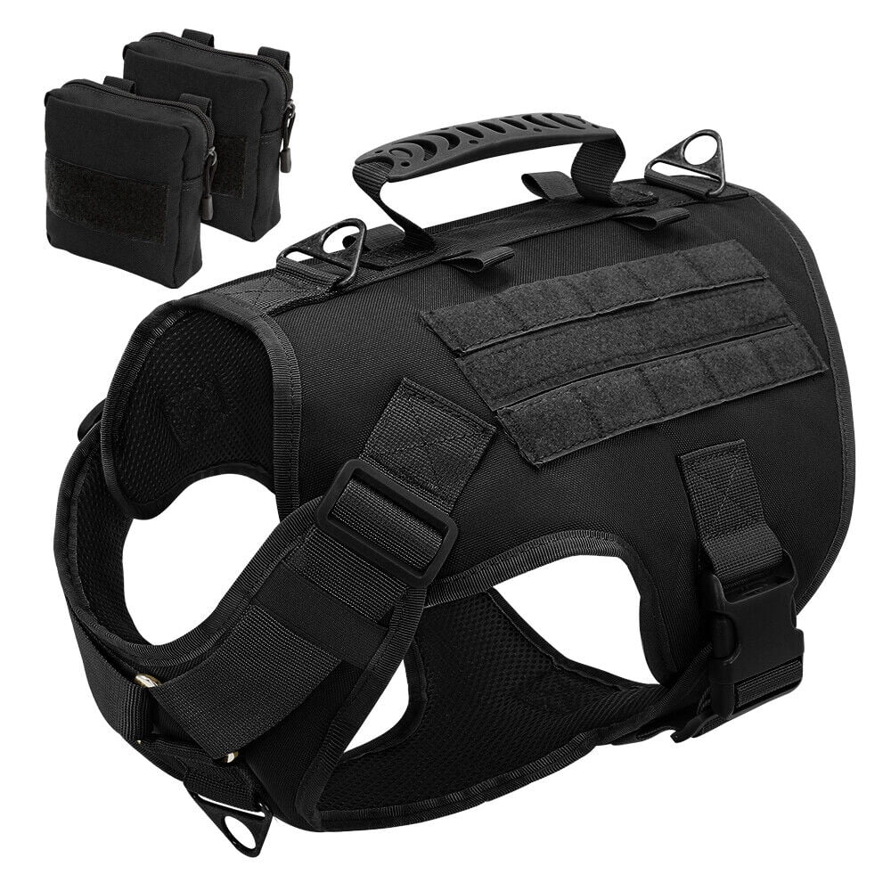 Tactical Dog Harness Collar and Leash Set Military Pet Training Vest with Handle