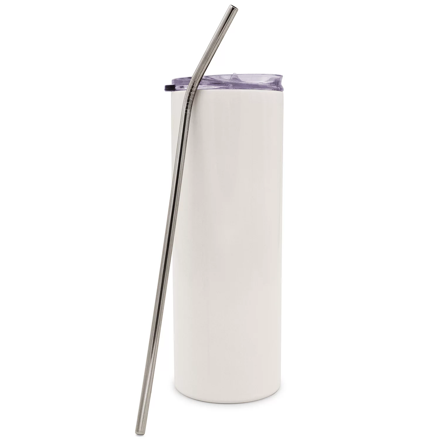 VING 100pcs Bulk 20oz Straight White Sublimation Blanks Tumbler Stainless Steel Travel Cup Vacuum Insulated Water Bottle