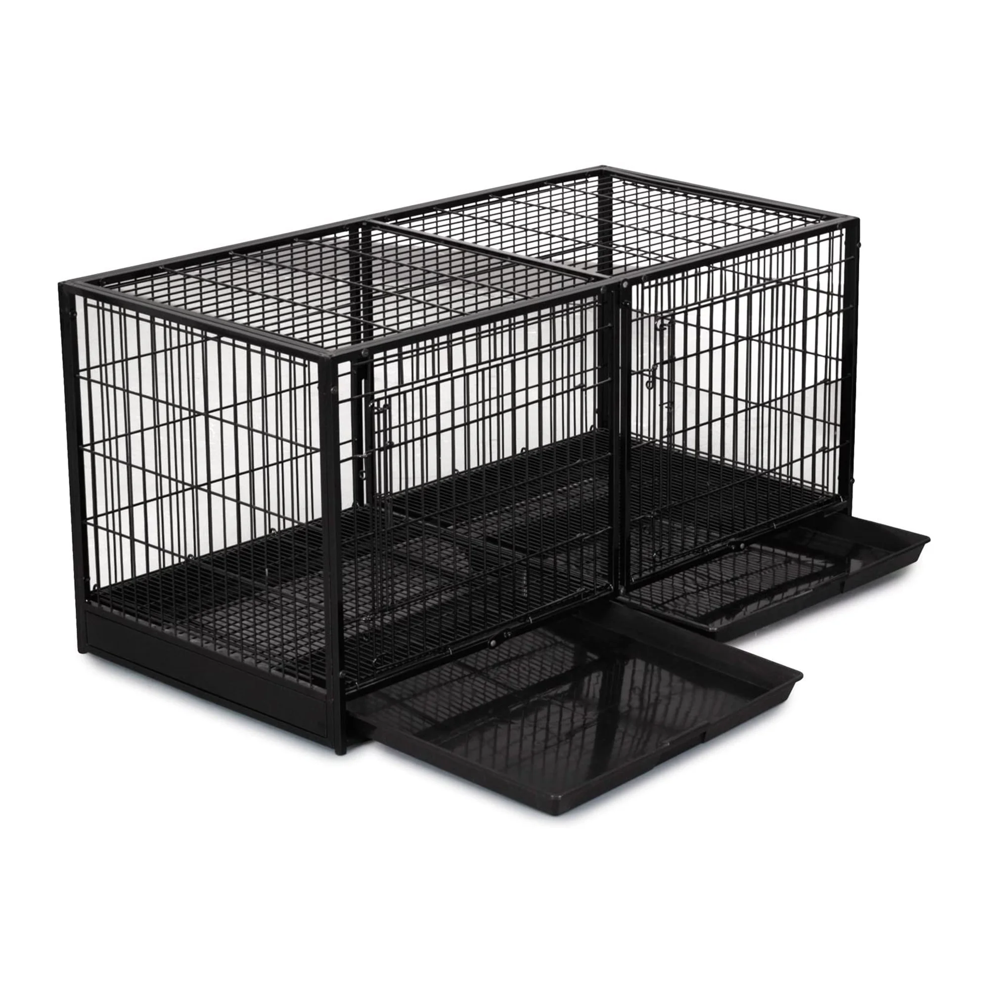 Pro Select Steel Modular Cage with Plastic Tray, Black