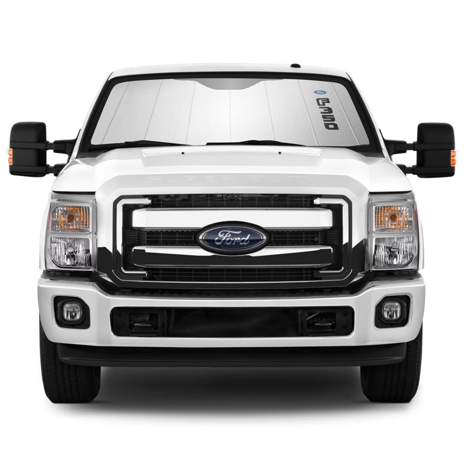 Ford F350 2015 up Universal Fit Enforced Stand-Up Auto Windshield Sun Shade at Jumbo Size 59