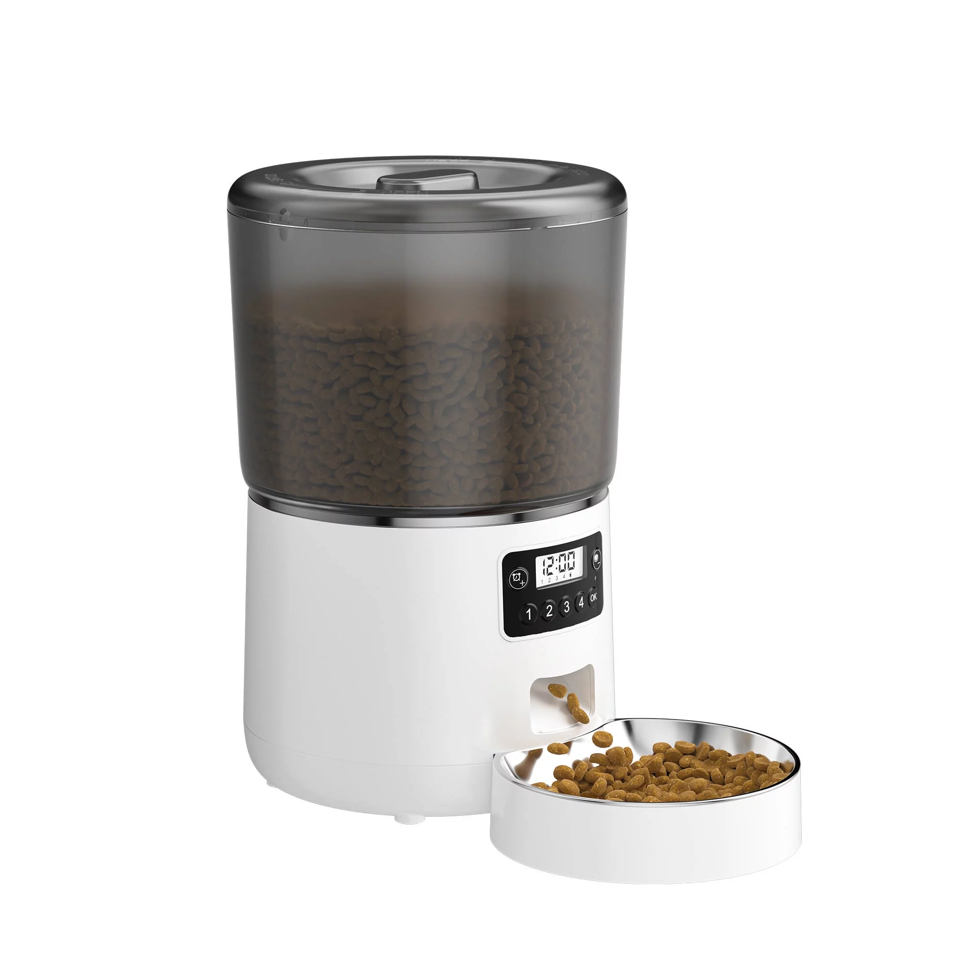 Petdiary 4L Automatic Cat Dog Feeder Pet Dry Food Dispenser Timed Cat Feeder, 9 Portions 4 Meals Per Day