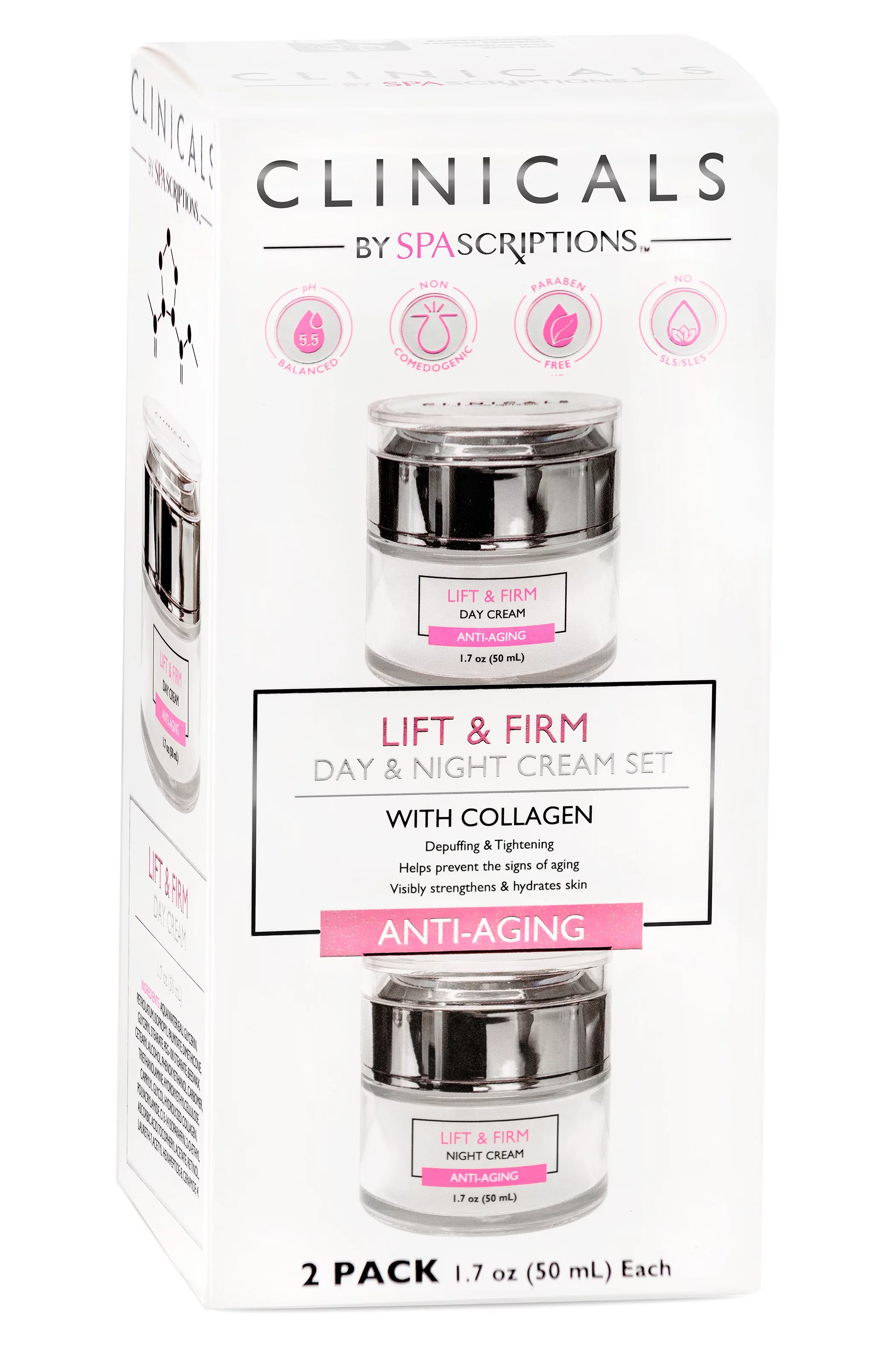 Clinicals- Lift & Firm Day & Night Cream Set - 2 Pack (1.7oz) (Collagen: Lift & Firm)