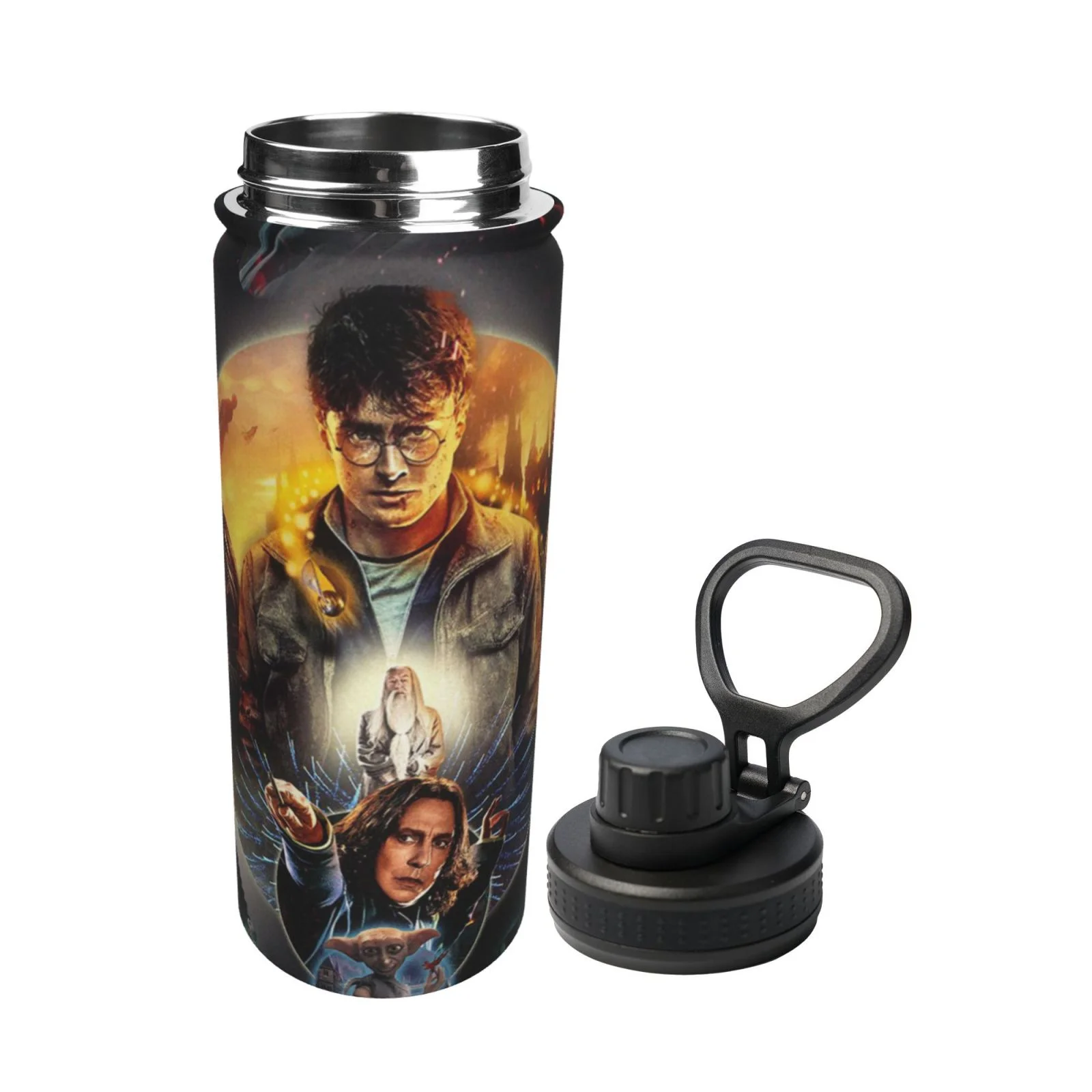 Harry Potter the Deathly Hallows Sports Insulated Water Bottles Kettle Stainless Steel Portable Cup18OZ For Travel Gym School