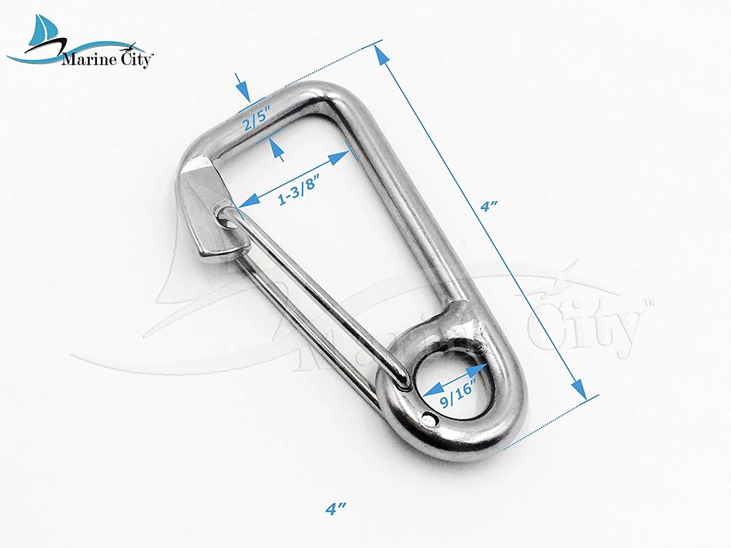 Marine City 316 Marine Grade Stainless Steel Carabiner Spring Snap Hook Boat B:3 Inches