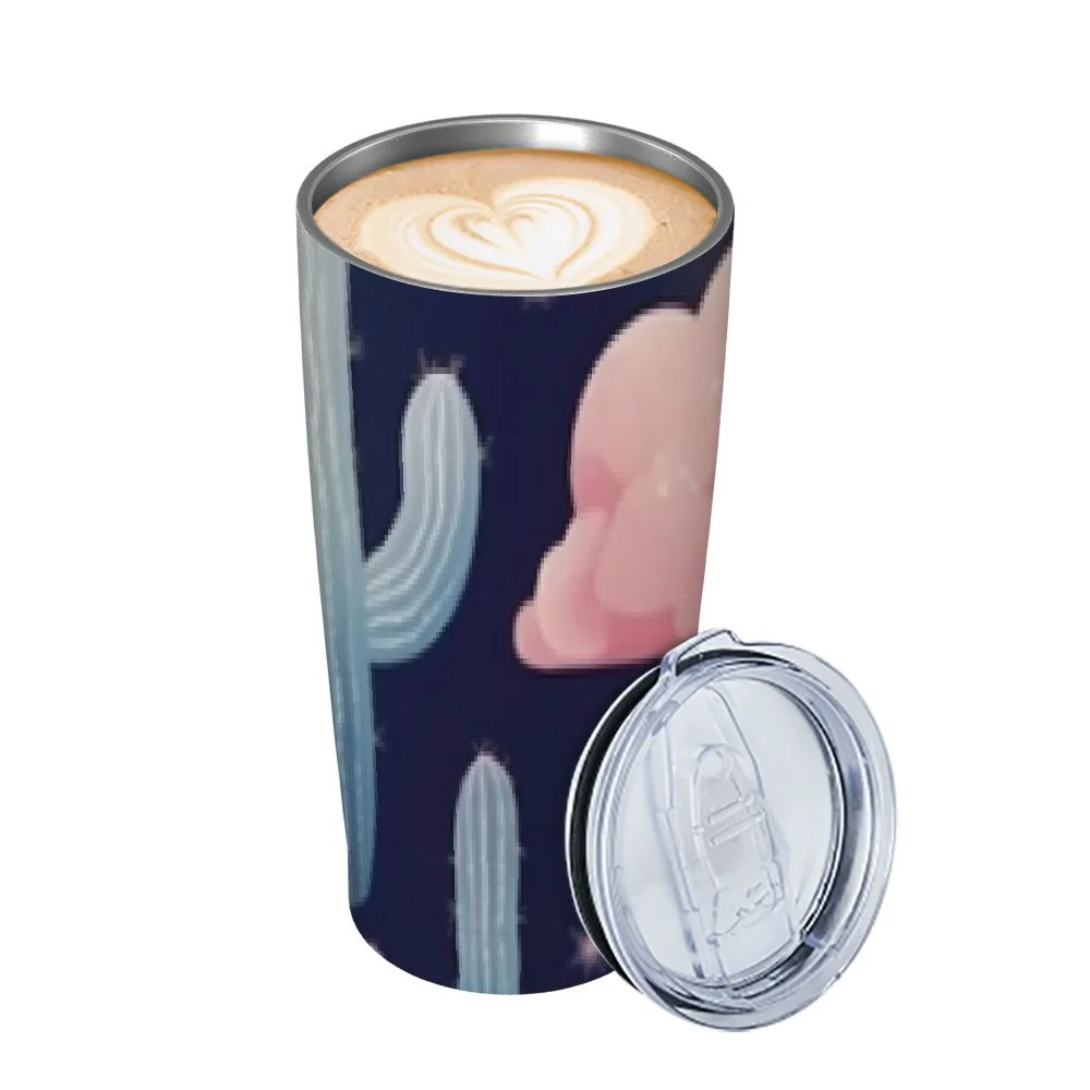 GOSMITH  Succulent Cactus Insulated Water Bottle, Stainless Steel Vacuum Double Walled Flask with Wide Mouth, Keeps Hot & Cold