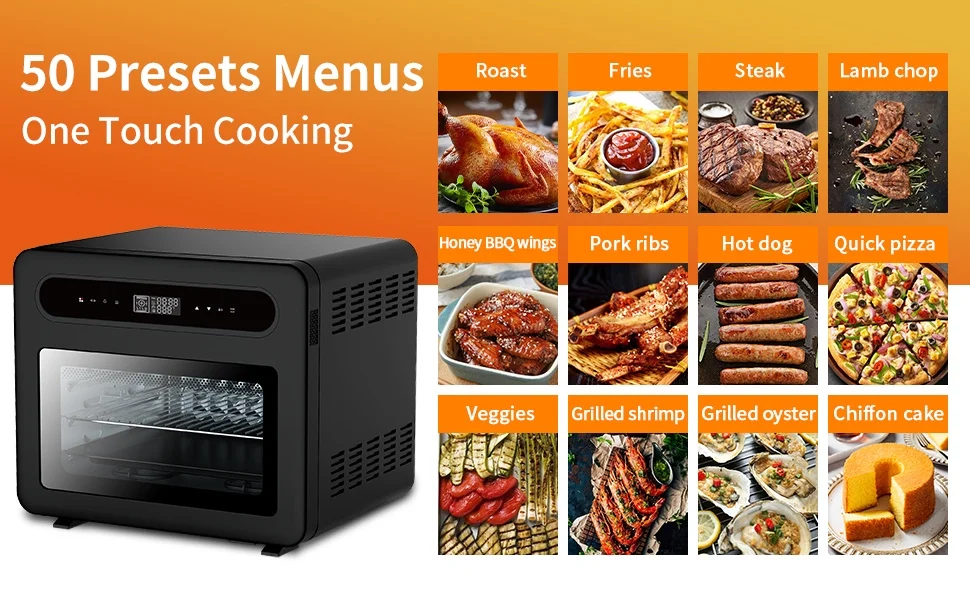 Geek Chef 26 QT Steam Air Fryer Toast Oven Combo - Precision Cooking