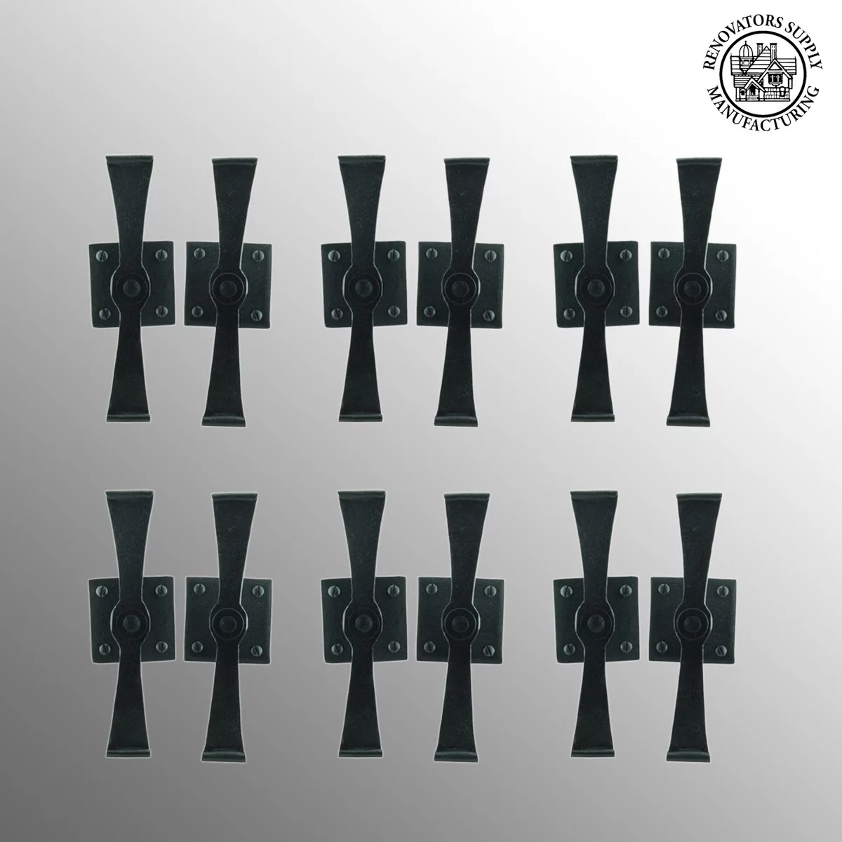 Black Wrought Iron Shutter Dog Holders 5.8