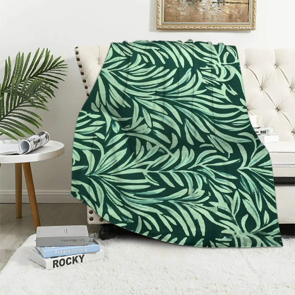 EastSmooth  Seamless Palm Leaves Pattern Prints Soft Warm Cozy Blanket Throw for Bed Couch Sofa Picnic Camping Beach