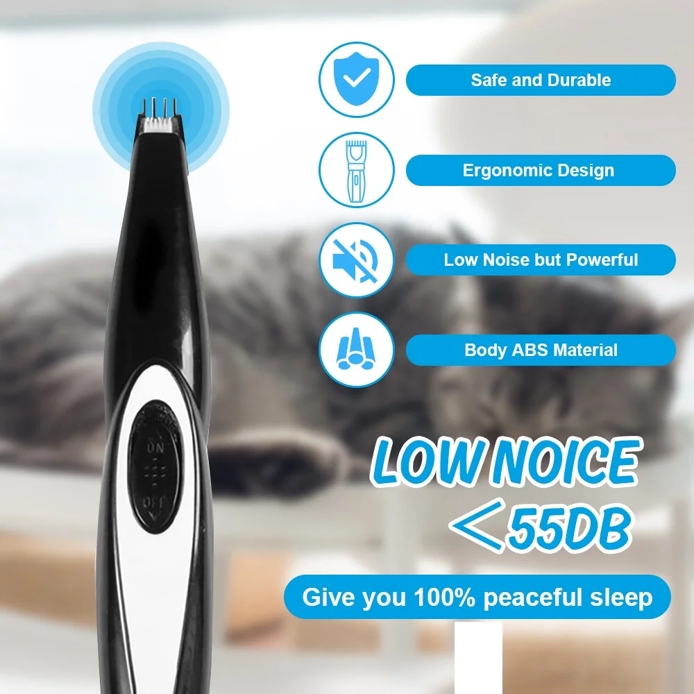 Pets Dog Cat Electric Clipper Dog Grooming Kit Dog Trimmer for Small Dogs Cats USB Rechargeable Low Noise Powerful Motor for Hair Small Area Paws Eyes Face Ears Feet