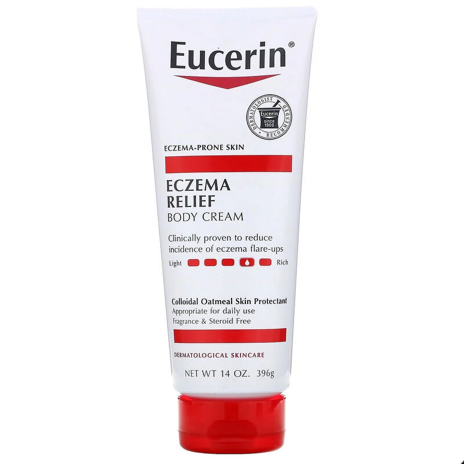 Eucerin, Eczema Relief, Body Cream, Fragrance Free, 14 oz (396 g) Pack of 4