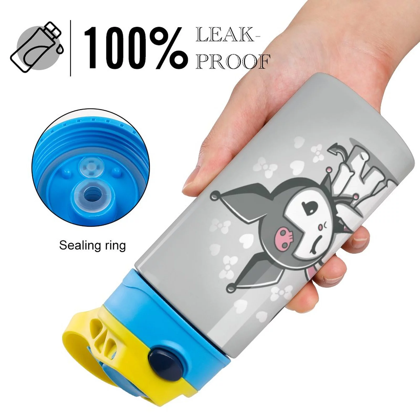 My Melody Kuromi Cute Children's Water Bottle Vacuum Insulated Stainless Steel Cup With Straw Toddler Thermoses