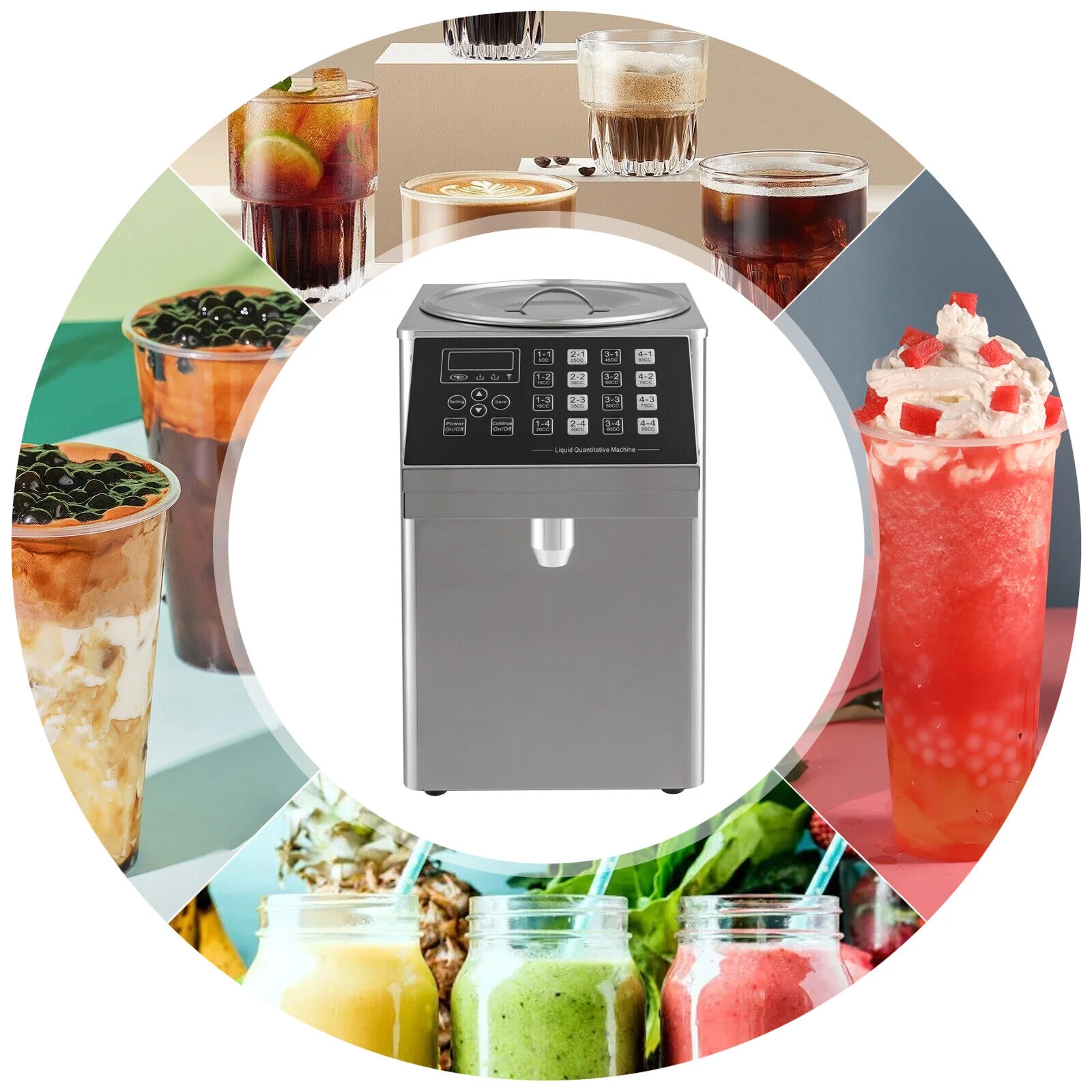 280W Quantitative Fructose Machine Automatic Groups Fructose Milk Tea Sugar Dispenser for Coffee Shops, Restaurants, Tea Shops