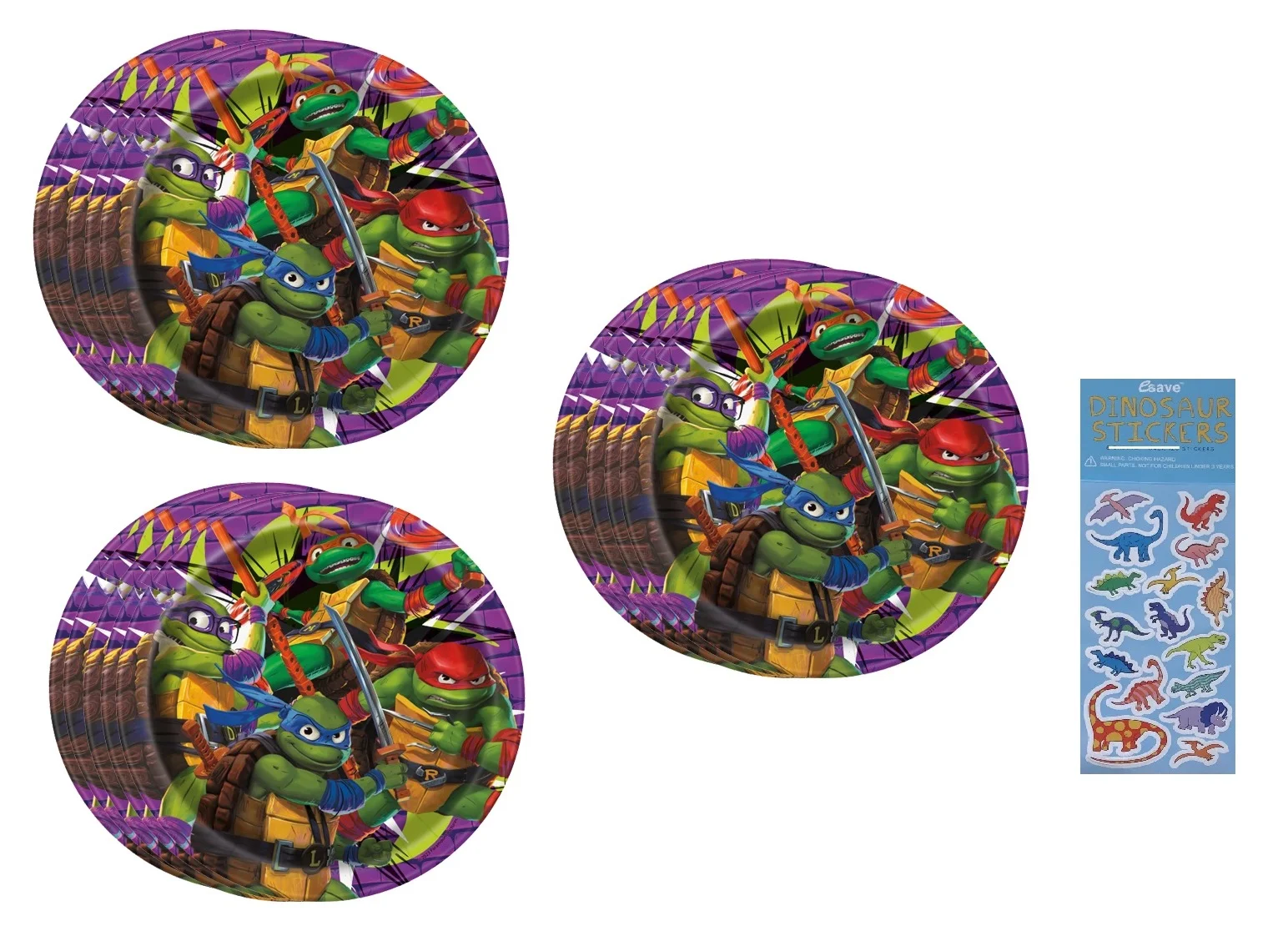 TMNT Teenage Mutant Ninja Turtles Birthday Party Supplies Bundle includes 24 Dessert Cake Paper Plates 7