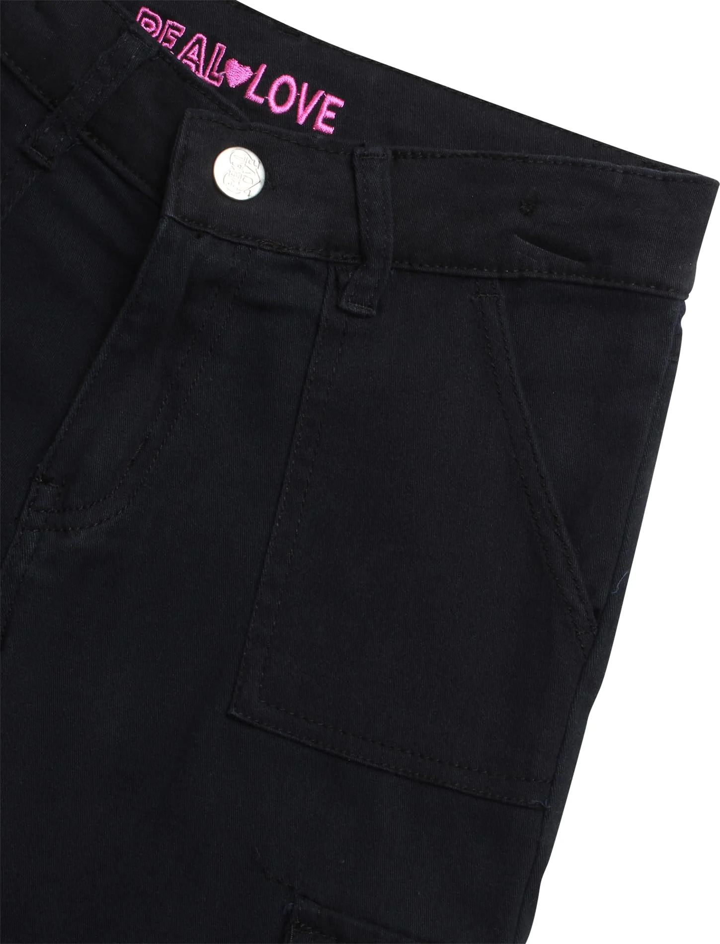 Real Love Girls' Pants - Casual Twill Cargo Jogger Pants - Lightweight Cargo Pants with Pockets (7-16)