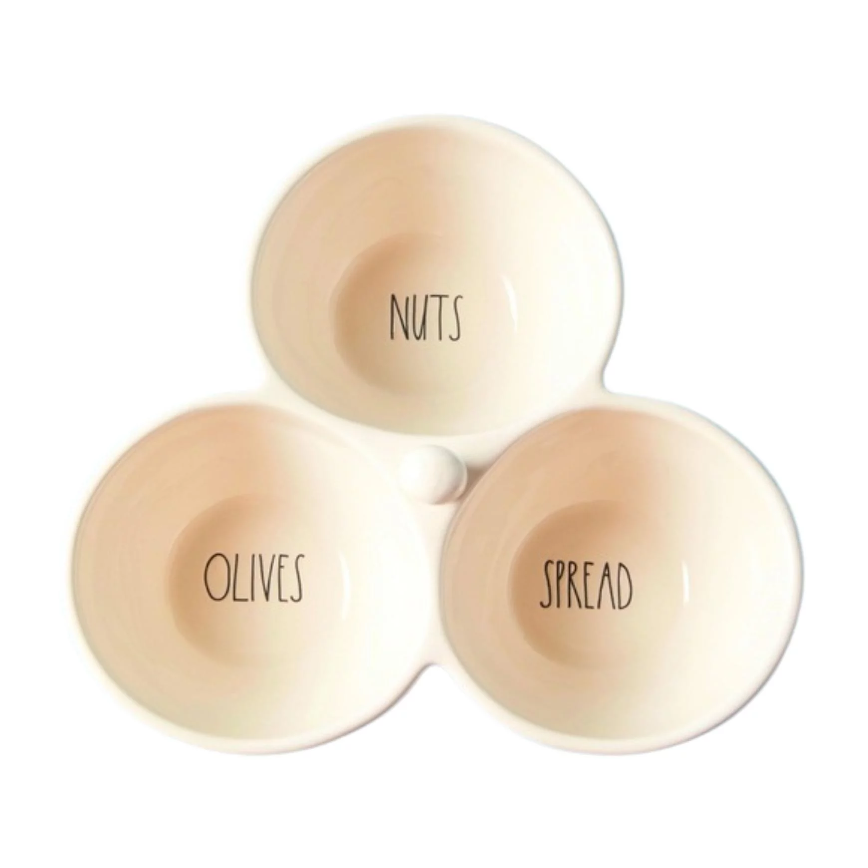 Rae Dunn NUTS OLIVES SPREAD Ceramic Bowl Ivory Ceramic Kitchen Party serving Appetizers Kitchen