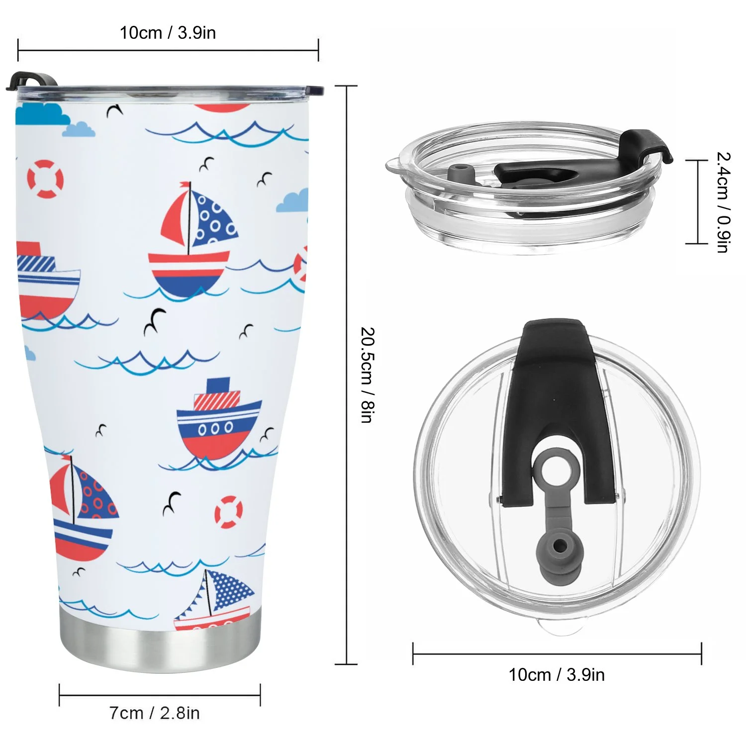 Hidove Stainless Steel Tumbler, Cute Seamless Pattern 30oz Leak Proof & Stainless Steel Bottle for Hot & Cold Drinks - Coffee Travel Mug, Water Metal Canteen, Thermal Cup