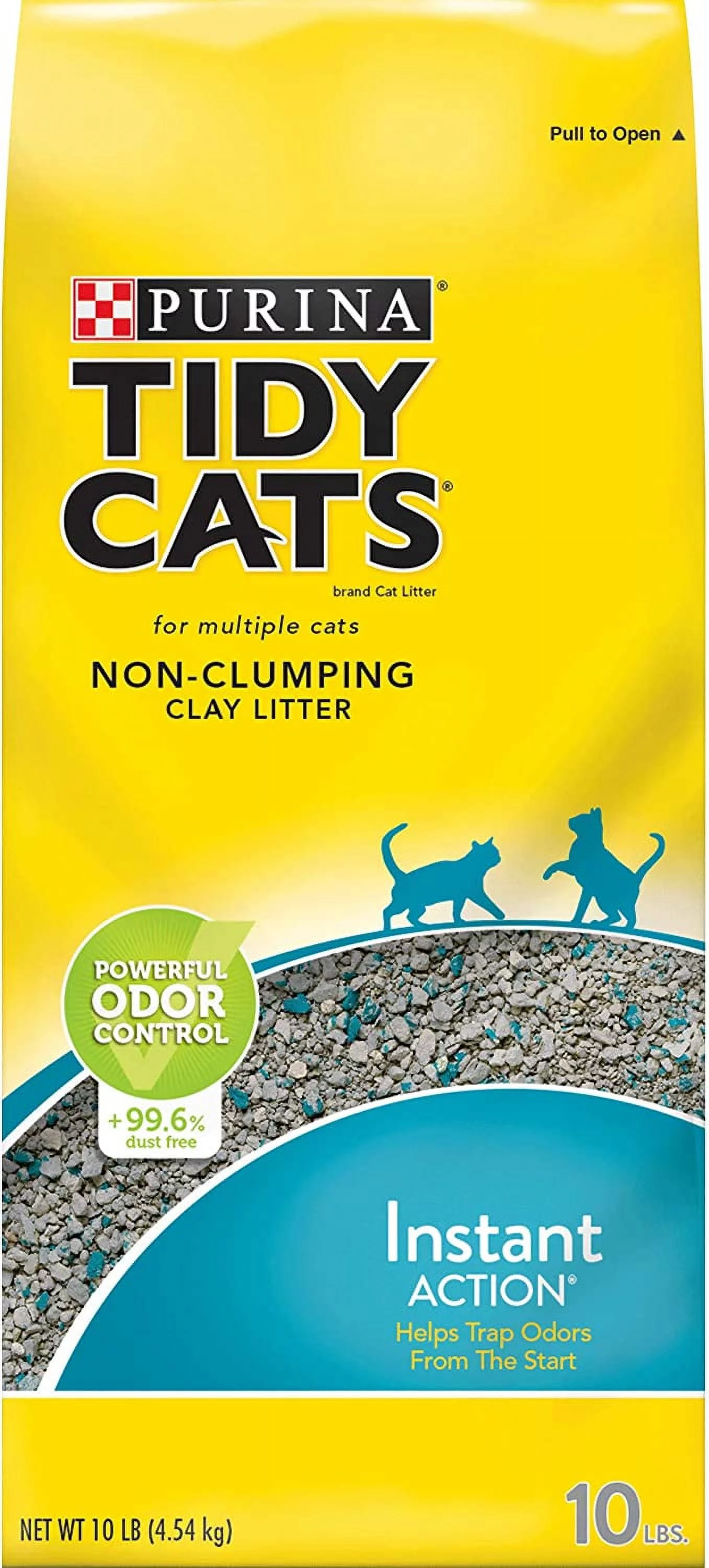 Purina Tidy Cats Non Clumping Cat Litter, Instant Action Low Tracking Cat Litter - (4) 10 lb. Bags