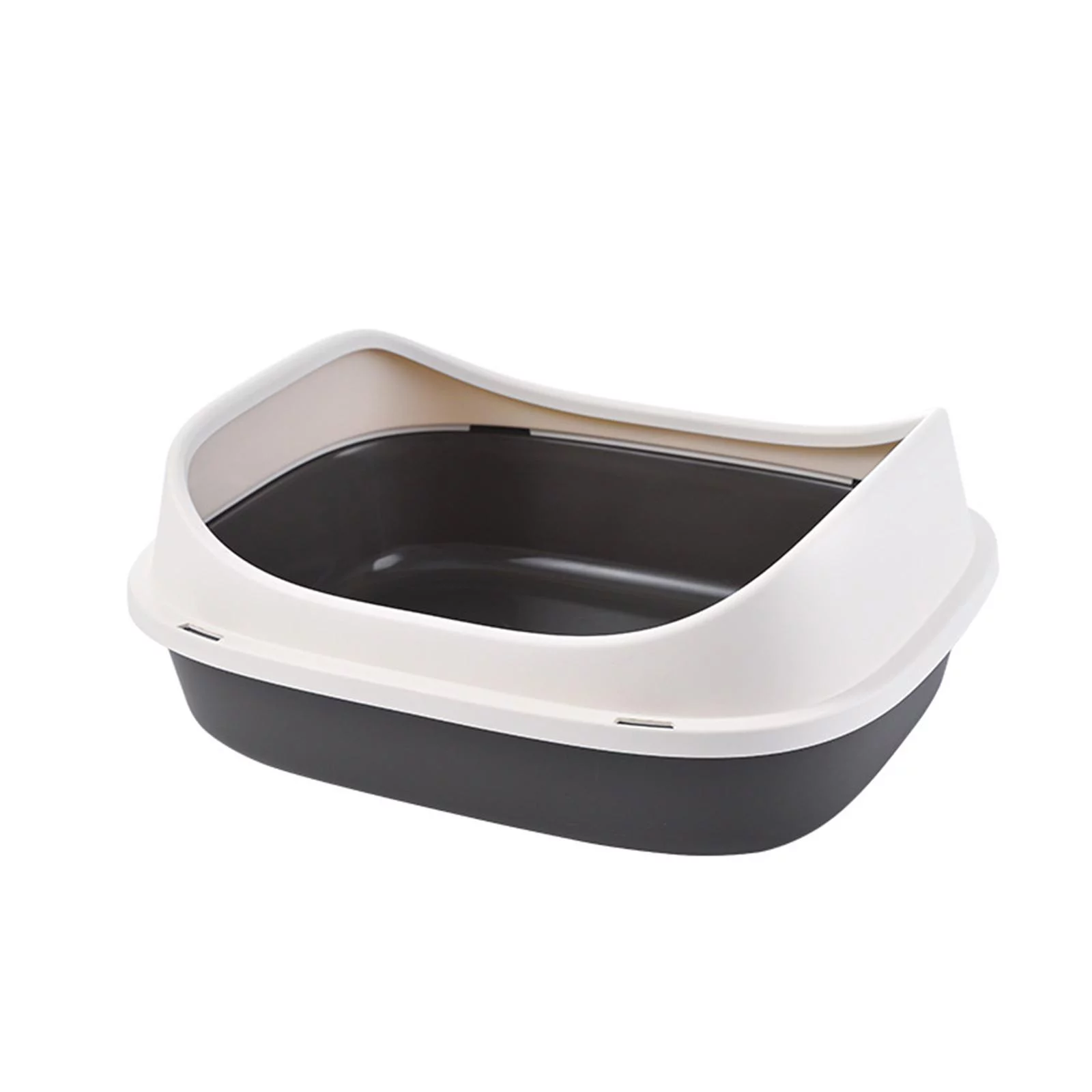 Litter Top Cat Litter Box ,Open Air Deep Loo Easy to Clean ,Sturdy Anti Potty Toilet Kitten Litter Tray for Small Animals L