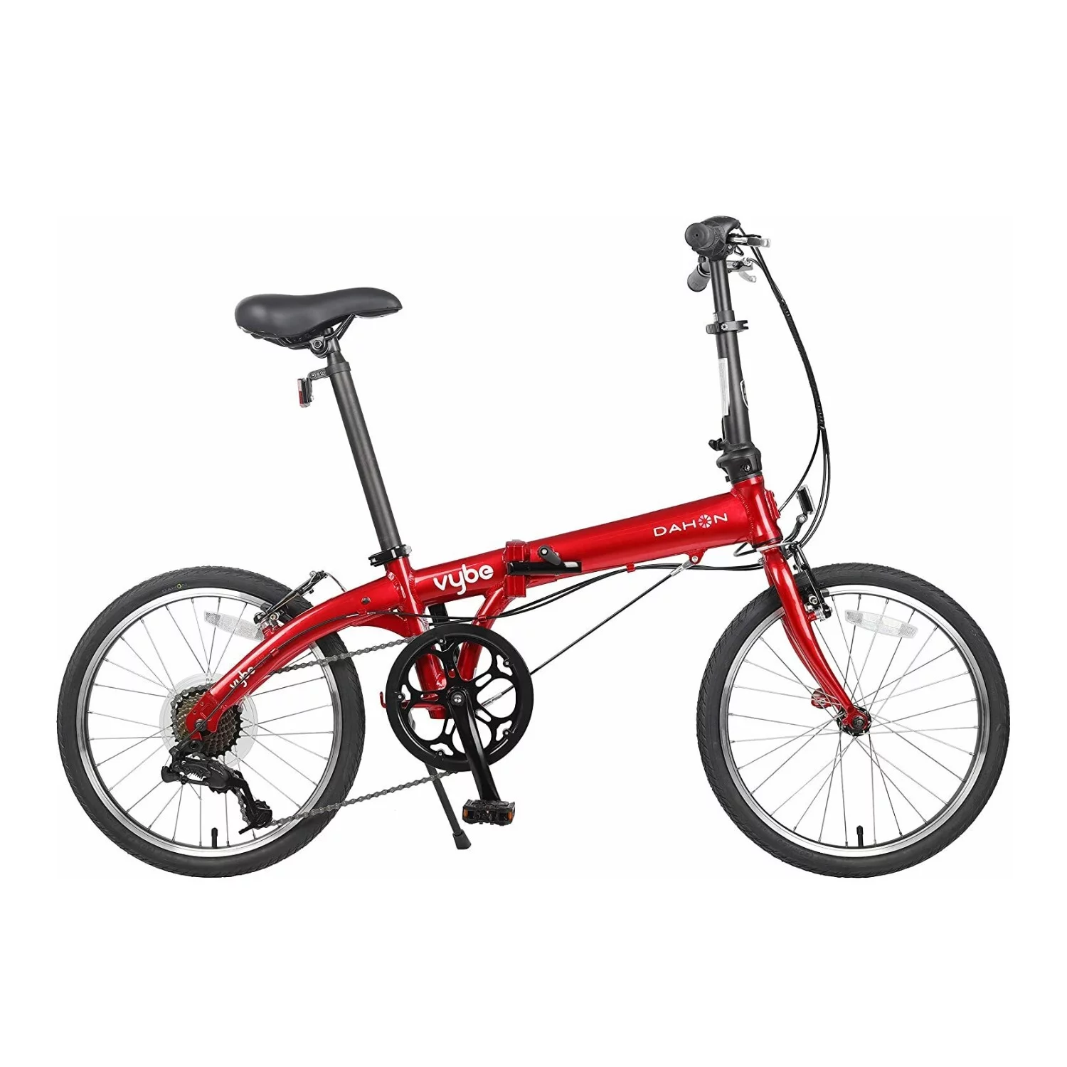 Dahon VYBE D7 Folding Bike (Red) with Dahon Foldable Carry Bag