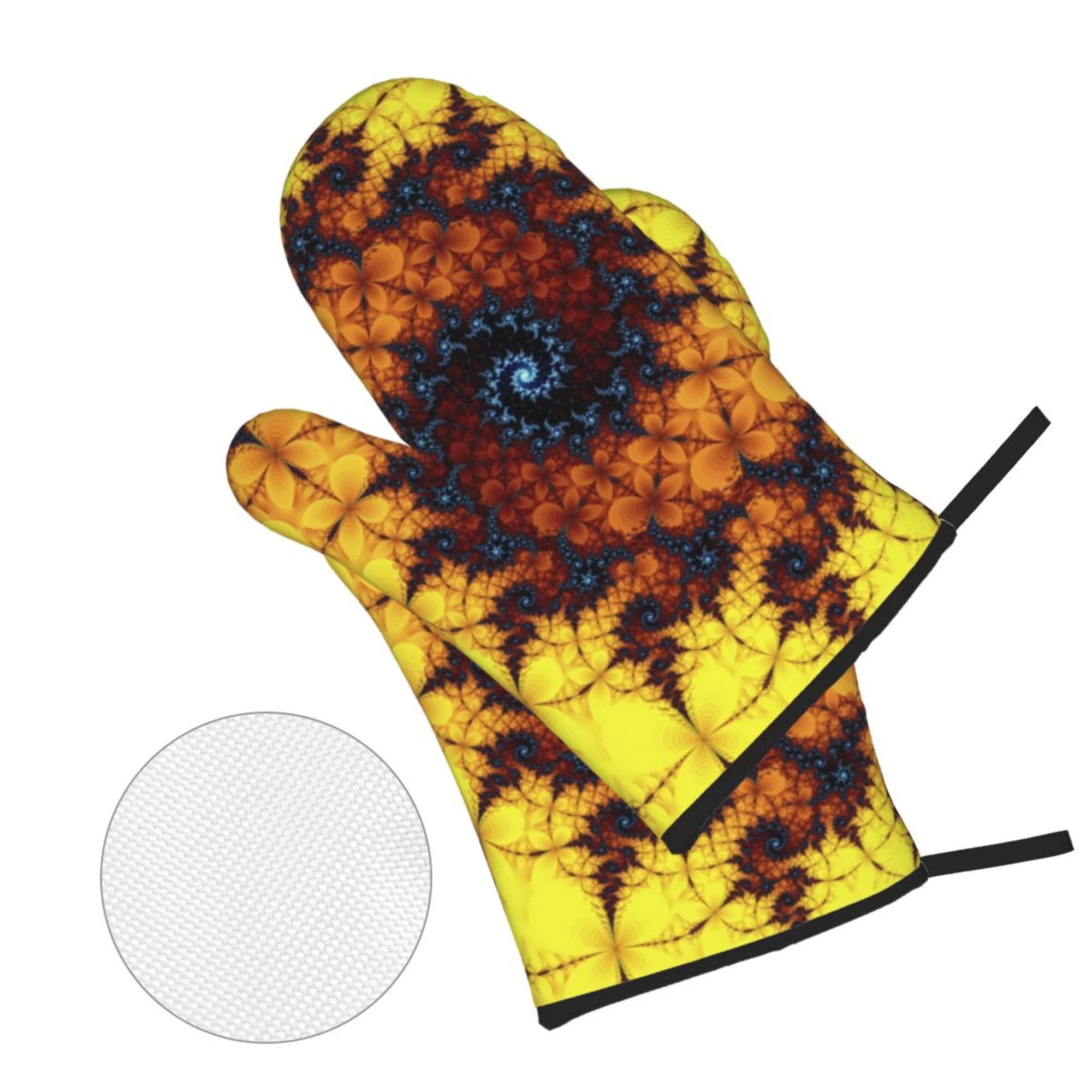 ZICANCN Oven Mitts and Pot Holders Sets,Dreamcatcher Spiral Vortex Baking Sets Kitchen Heat Resistant 4 Pieces