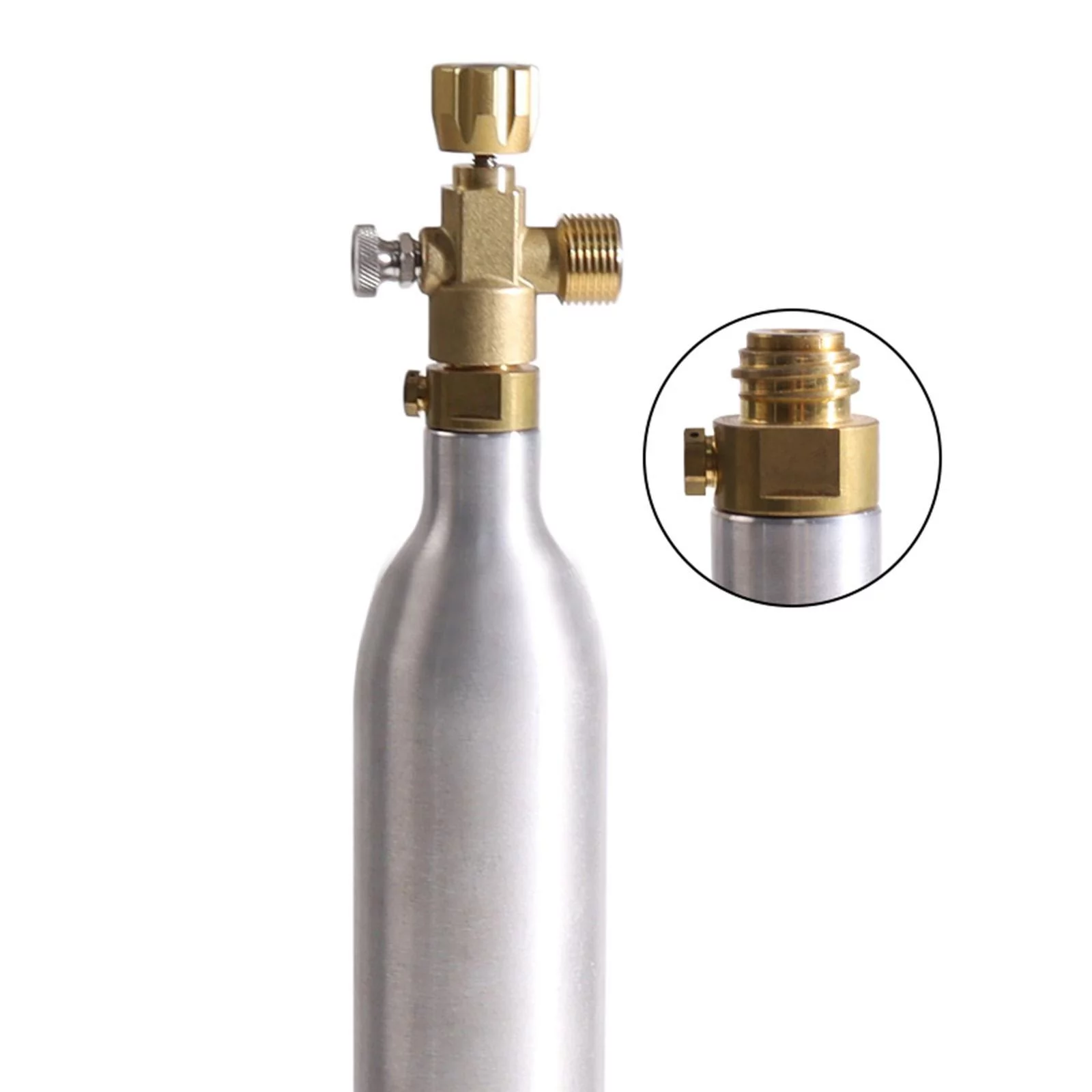 Cylinder Refill Adapter with Switch Outer Thread 4 to .8-14 Refill Bottle CO2 Cylinder Filling Adapter , Without Pressure