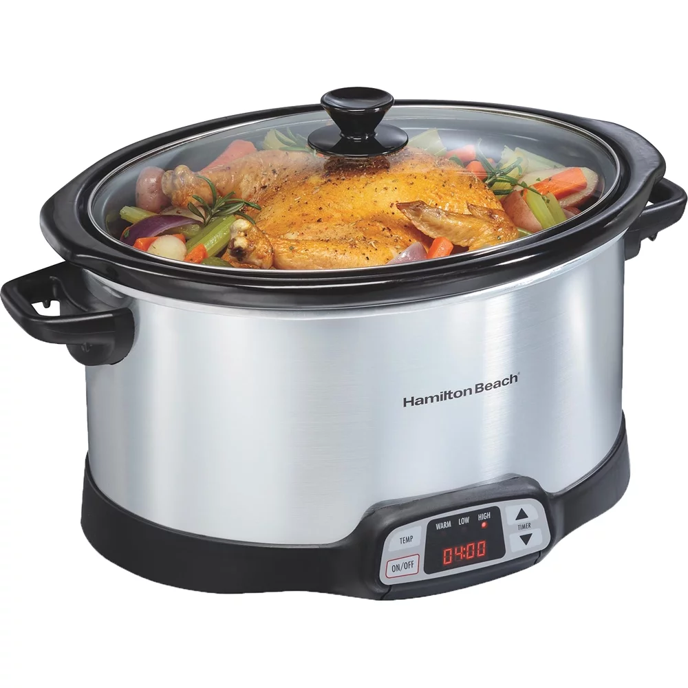 Hamilton Beach 33480 Programmable 8 Quart Slow Cooker with Three Temperature Settings 2 Pack