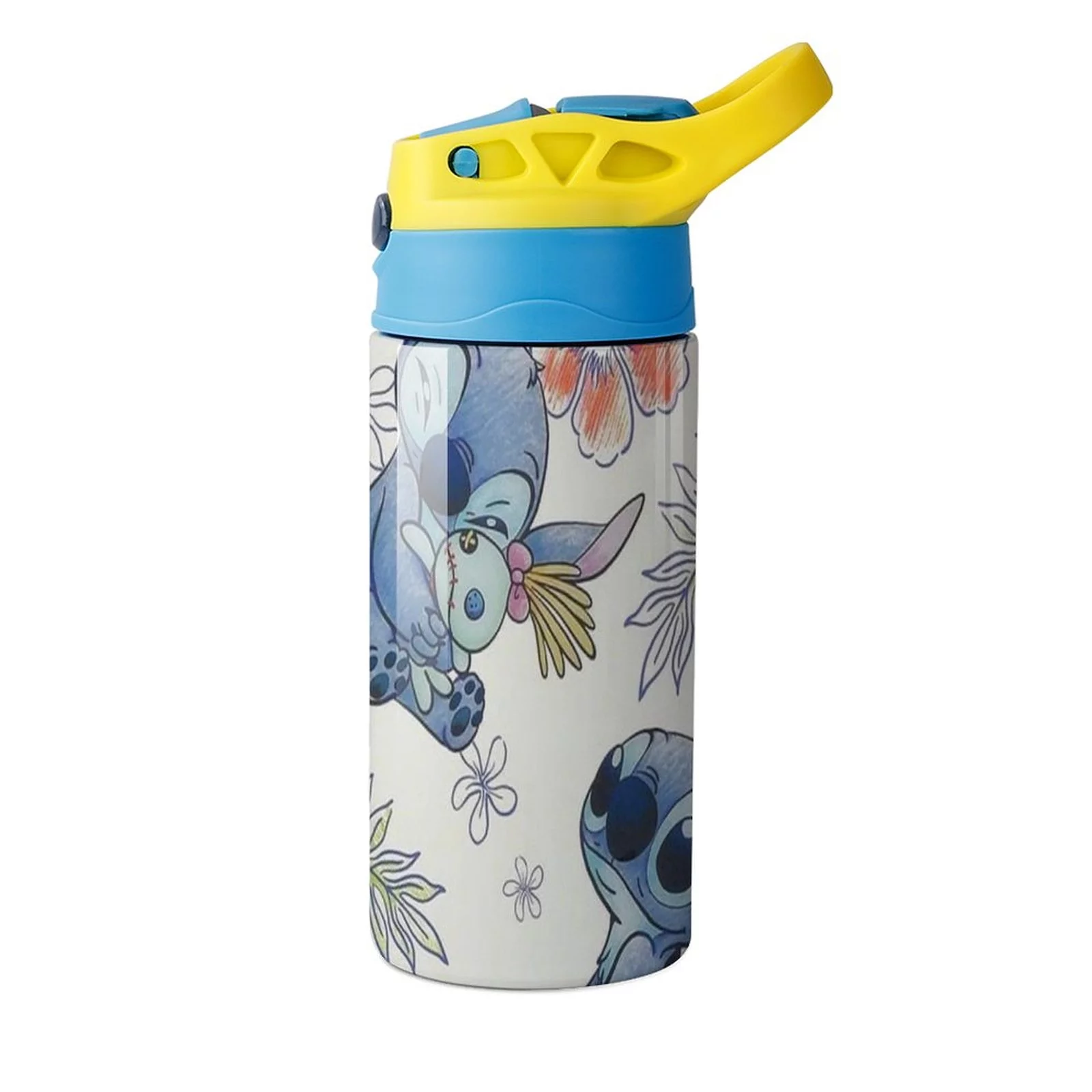 Smile Stitch Children's Water Bottle Vacuum Insulated Stainless Steel Cup With Straw Toddler Thermoses