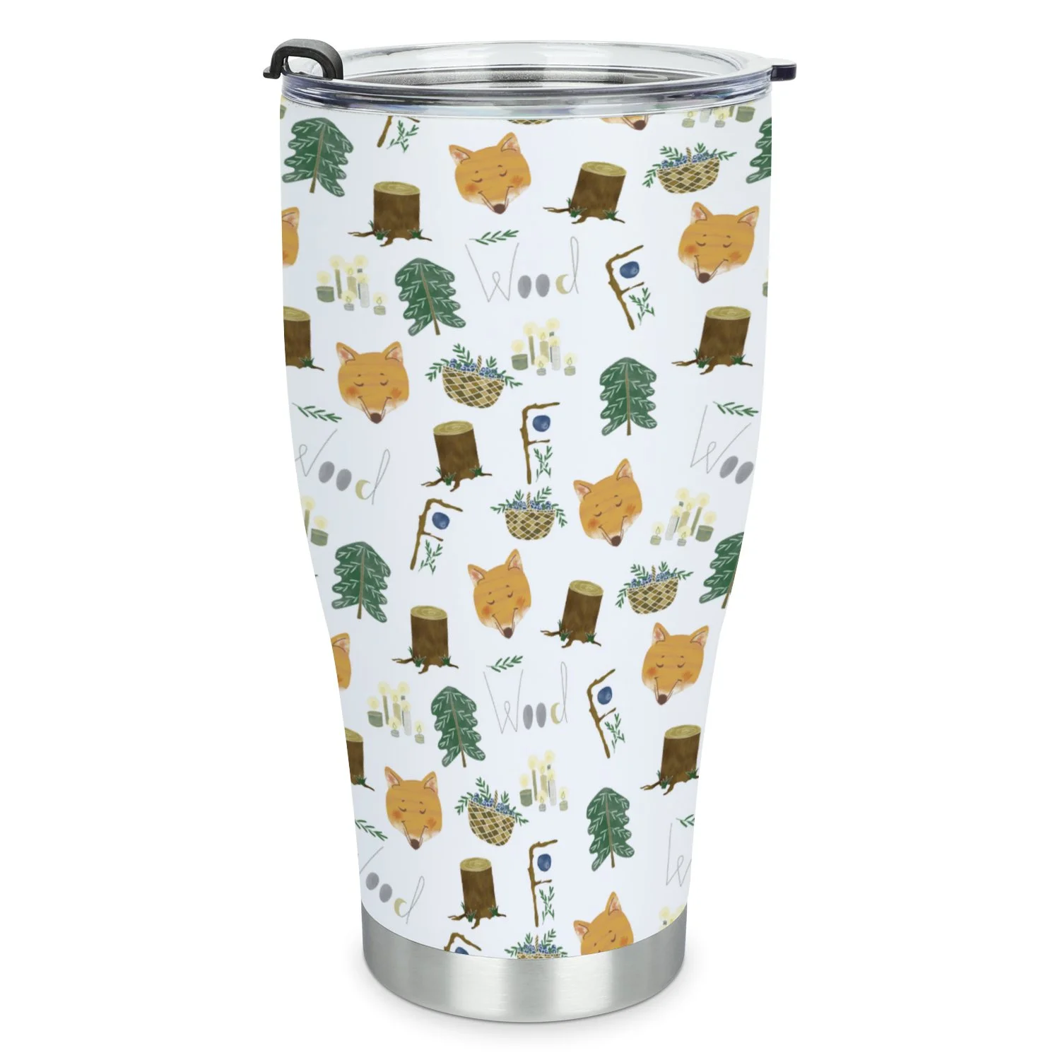 Hidove Stainless Steel Tumbler, Fox Face 30oz Leak Proof & Stainless Steel Bottle for Hot & Cold Drinks - Coffee Travel Mug, Water Metal Canteen, Thermal Cup