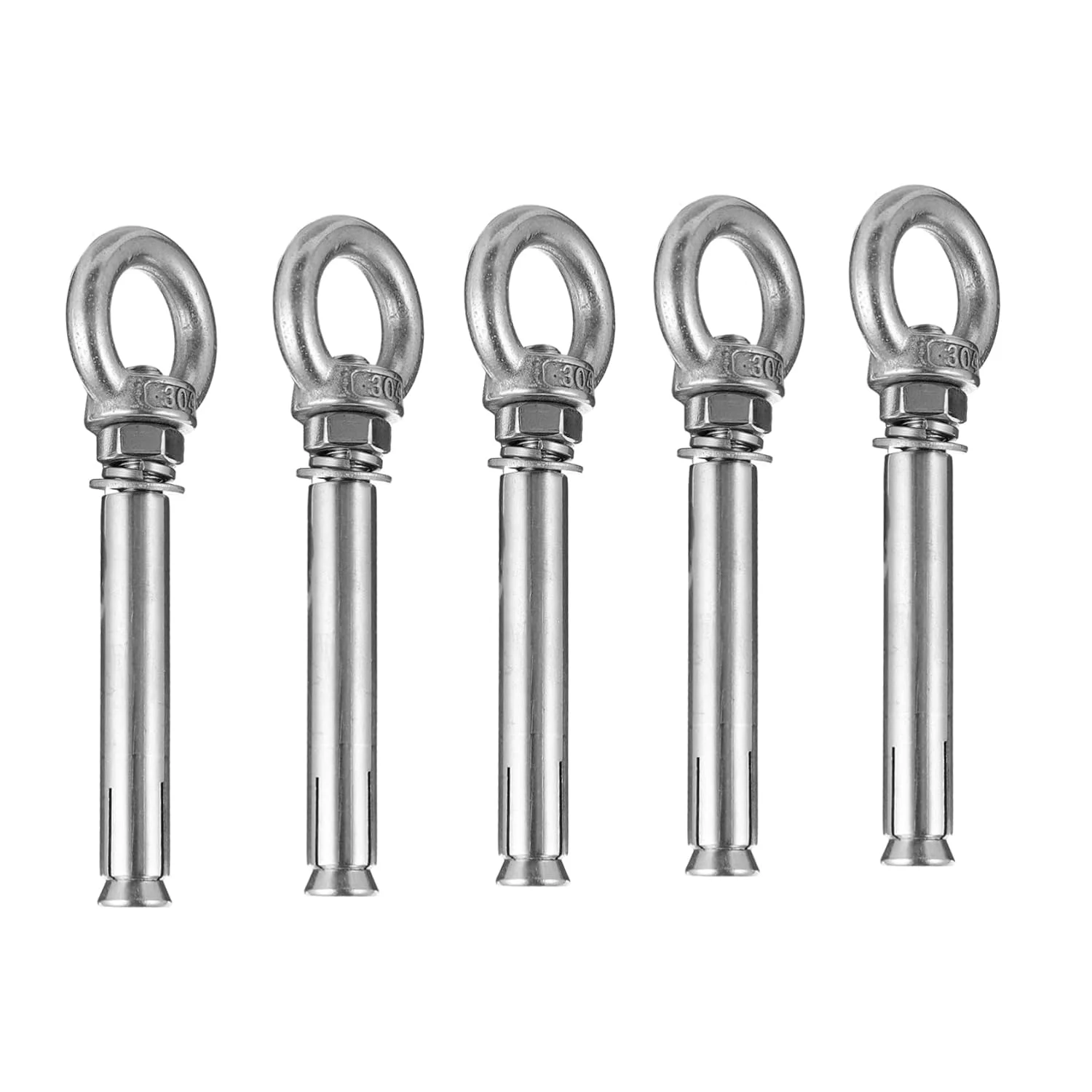 5 Pcs Eye Screw Heavy Duty Eye Hooks Eye Nuts Shoulder Eye Bolts Eye Bolts Screw in Lifting Eye Ring Screw Eye Hooks Concrete Bloat to Rotate Flat Washers Stainless Steel Feet
