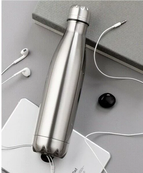 Bottle Non- - Vacuum Insulated Stainless Steel Water Bottle, Thermos Bottle (Silver)