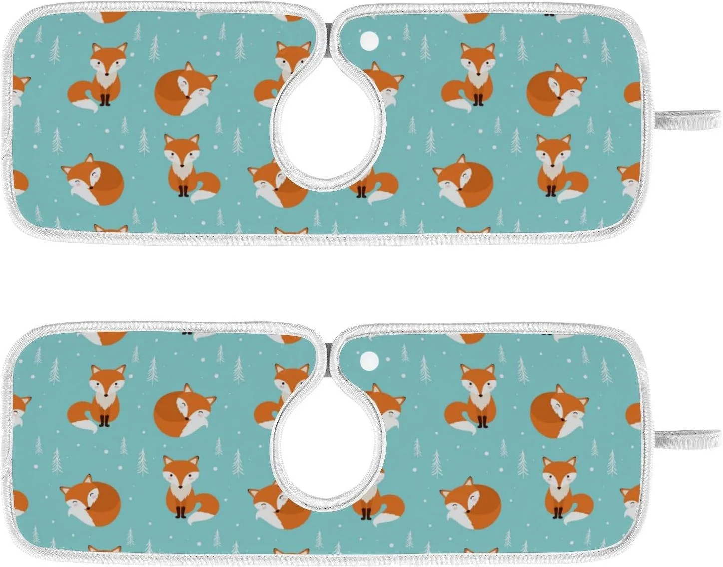 Coolnut 2 Pack Faucet Mats Splash Guard for Kitchen Sink,Fox Blue 23x5 Inch Super Absorbent Microfiber Sink Protector Mat, Kitchen Sink Mat Machine Washable Kitchen Sink Accessories