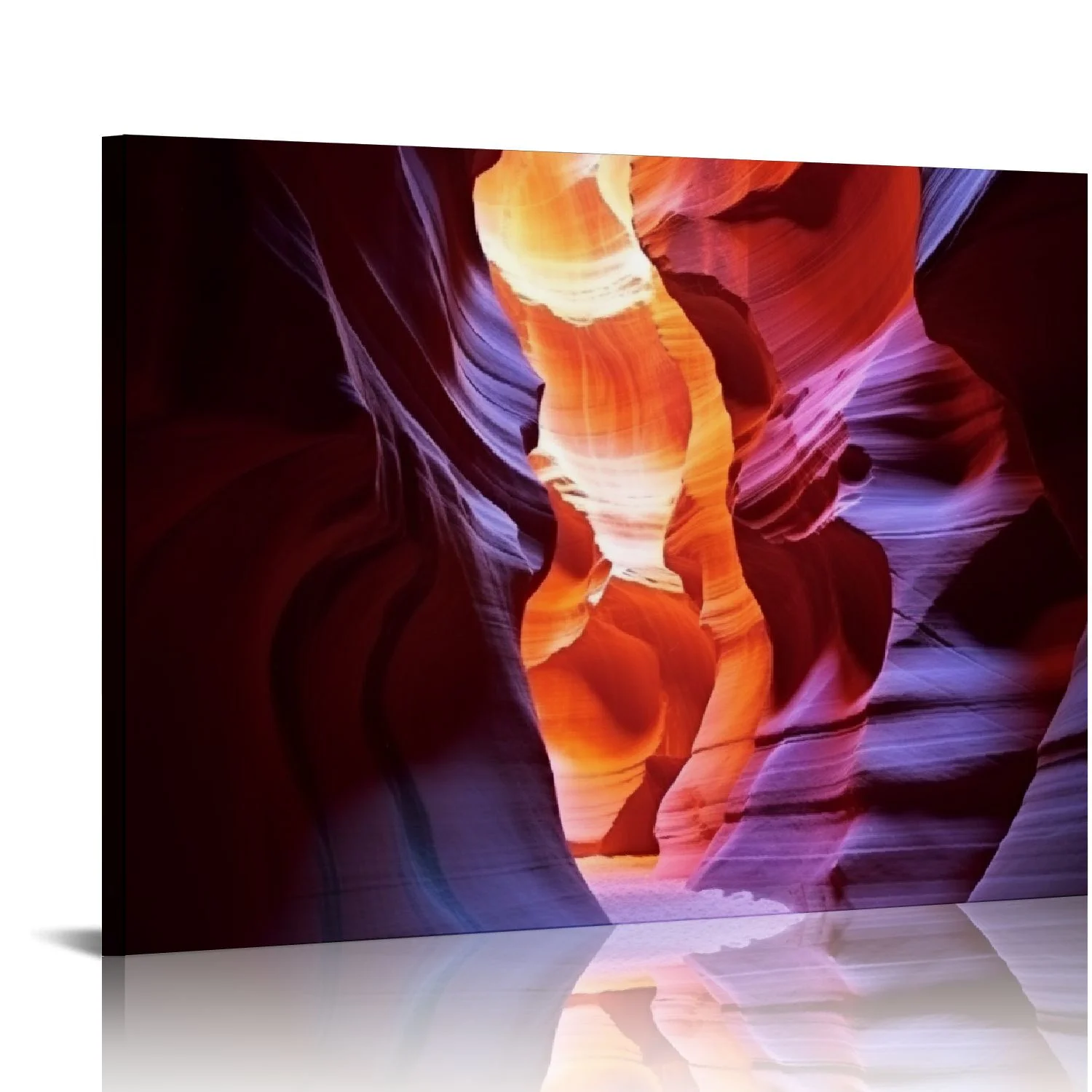 ARISTURING Antelope Canyon Canvas Wall Art Gallery Wrap of Slot Canyon Walls Shaped as Hourglass Leading to Sunlight Desert Photography Southwestern Decor
