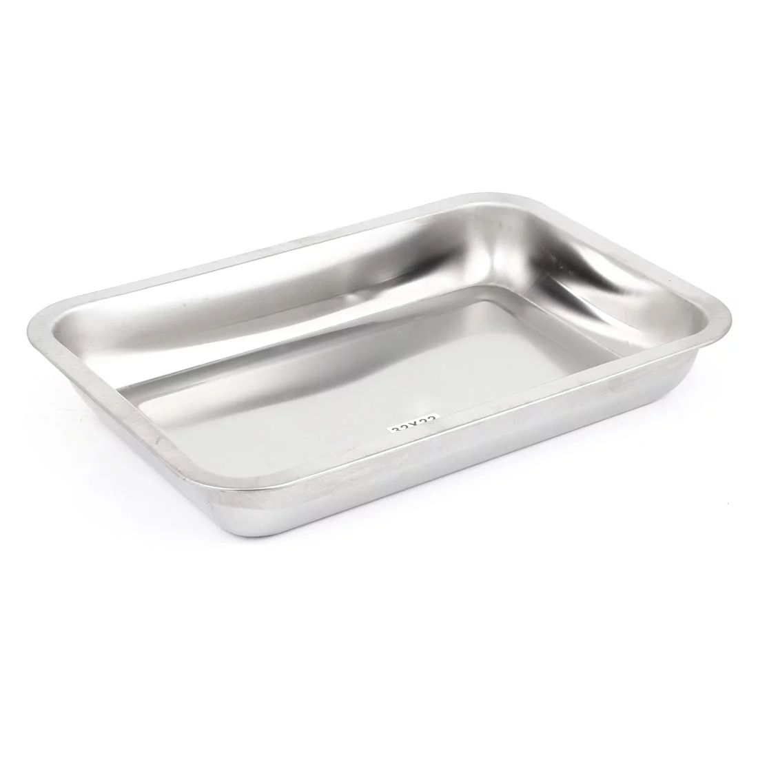 Unique Bargains Rectangle Shaped Stainless Steel Food  Tray Plate 32 x 22cm