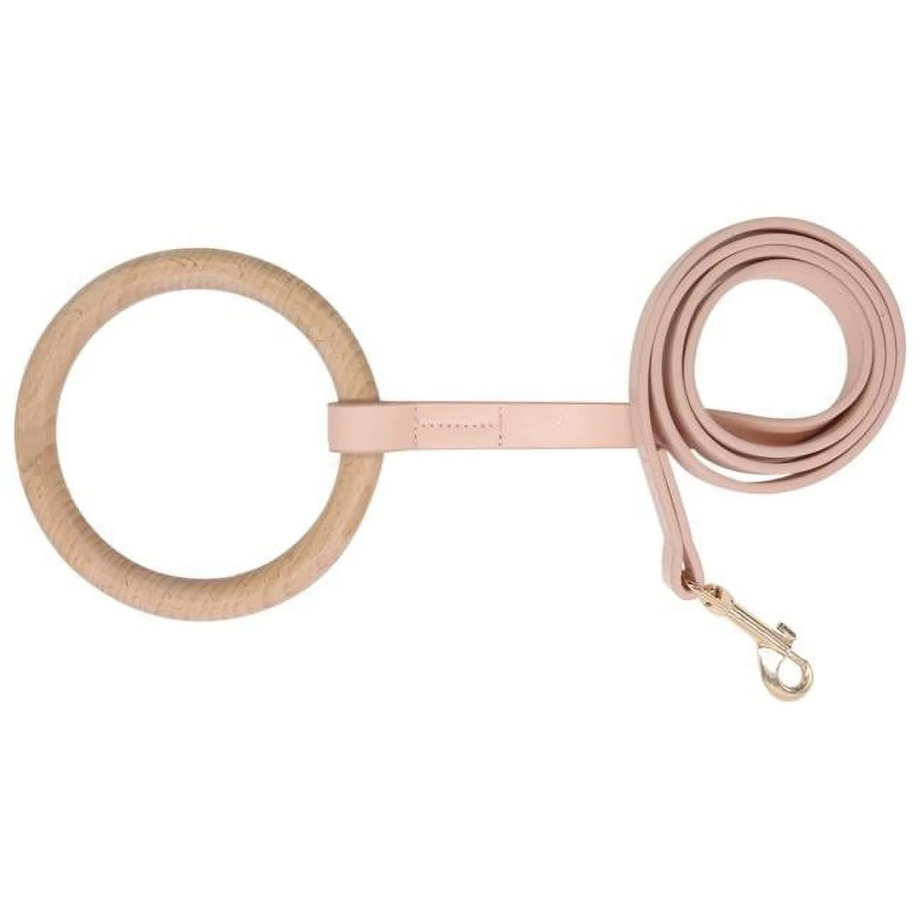 Ever-Craft Beechwood & Leather Designer Dog Leash, Pink - One Size