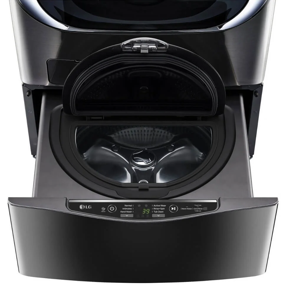 LG WD100CK 1.0 Cu. Ft. Black Stainless SideKick Pedestal Washer