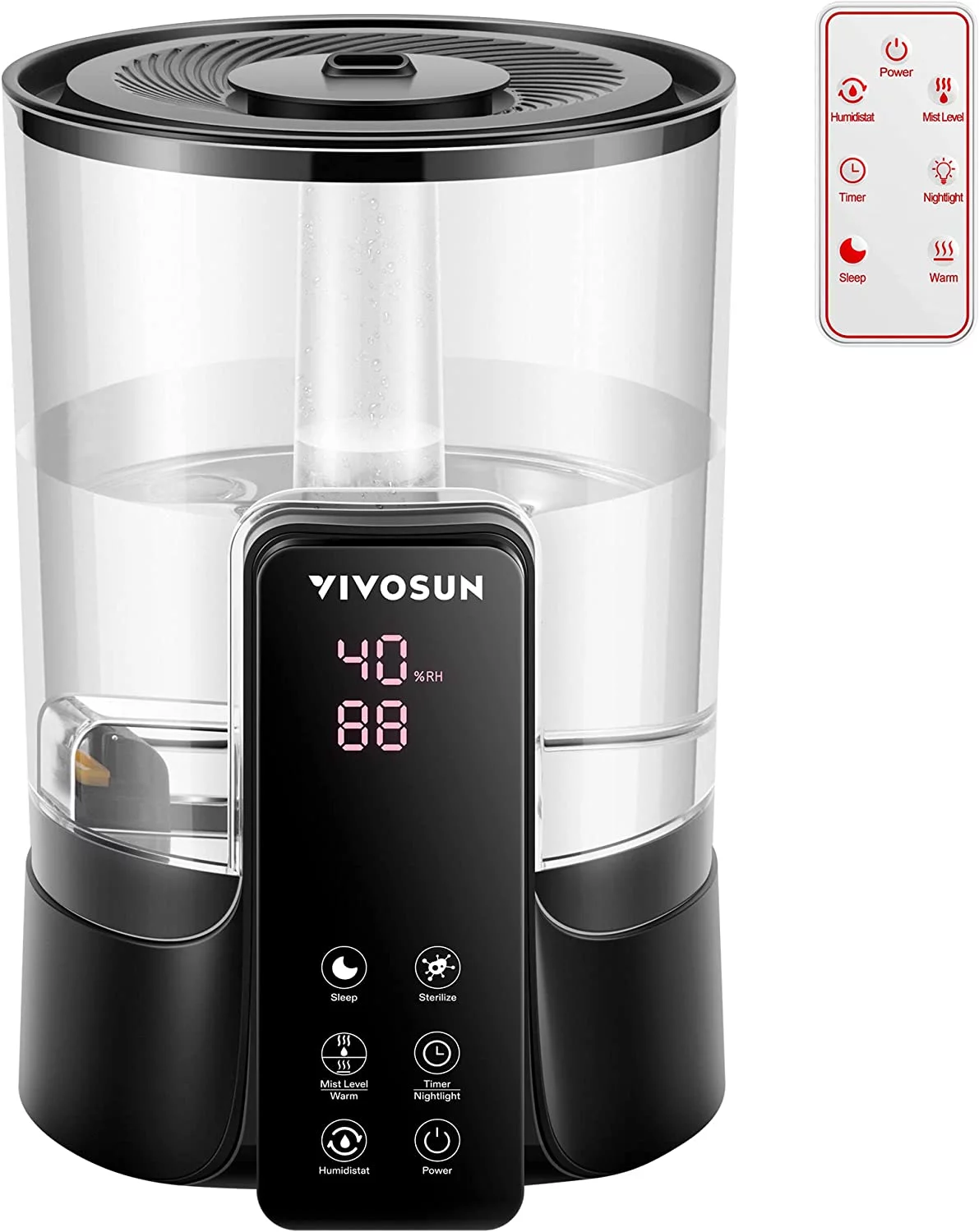 VIVOSUN Air Humidifier, 6L 2-in-1 Cool & Warm Mist Humidifier