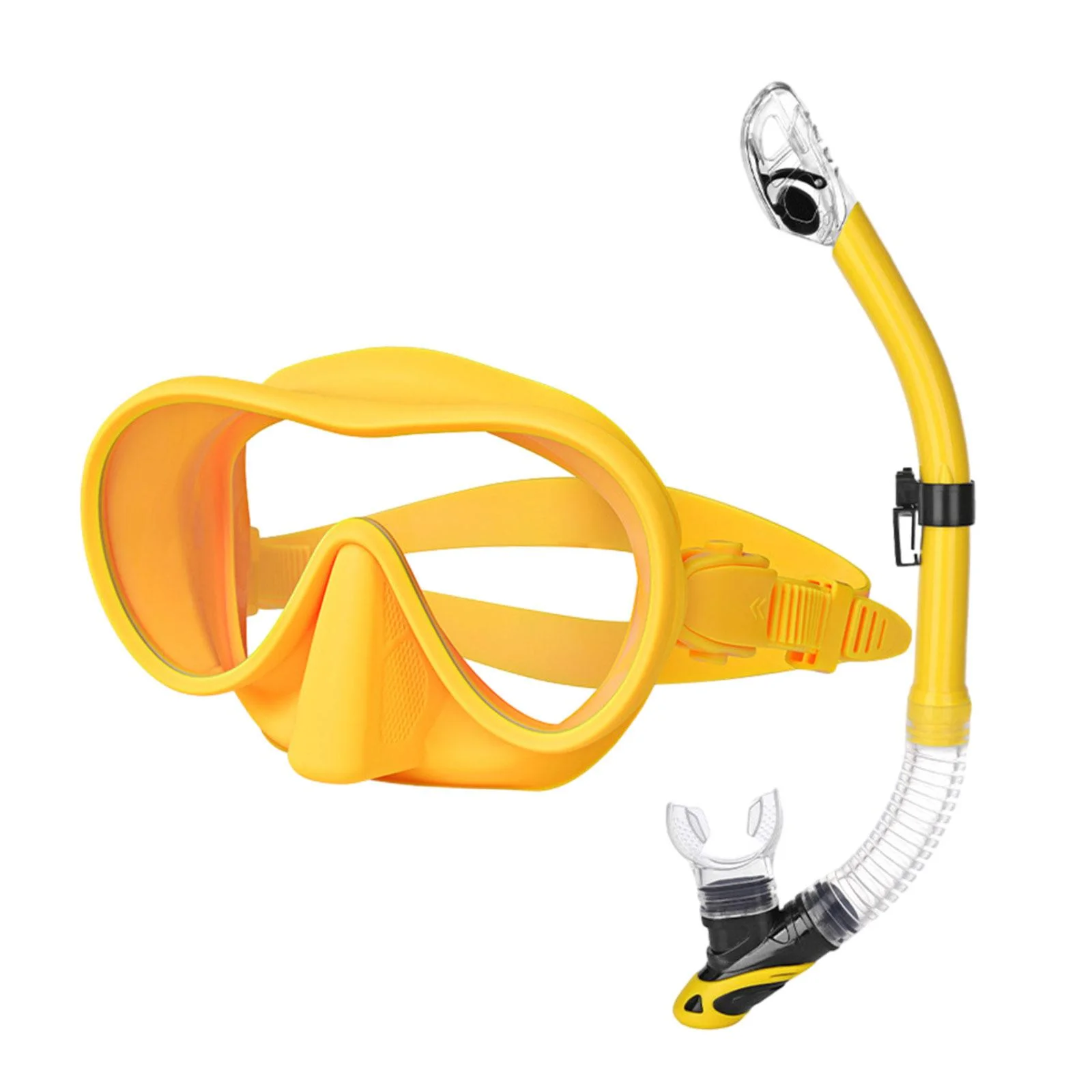 Tnarru Snorkel Set Snorkel Swim Goggles Lightweight Equipment Adult Wide View Diving Swim for Snorkeling Diving Freediving Gold Yellow
