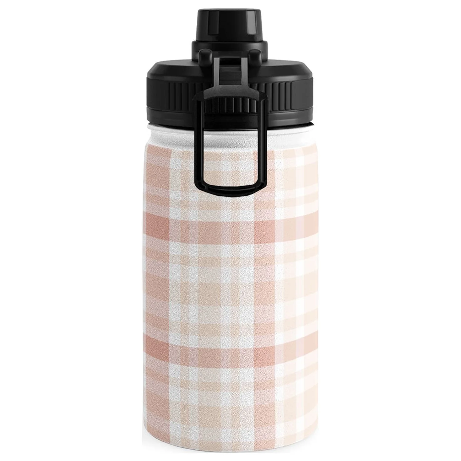 Society6 Lisa Argyropoulos Warmly Blushed Plaid Water Bottle 12 oz